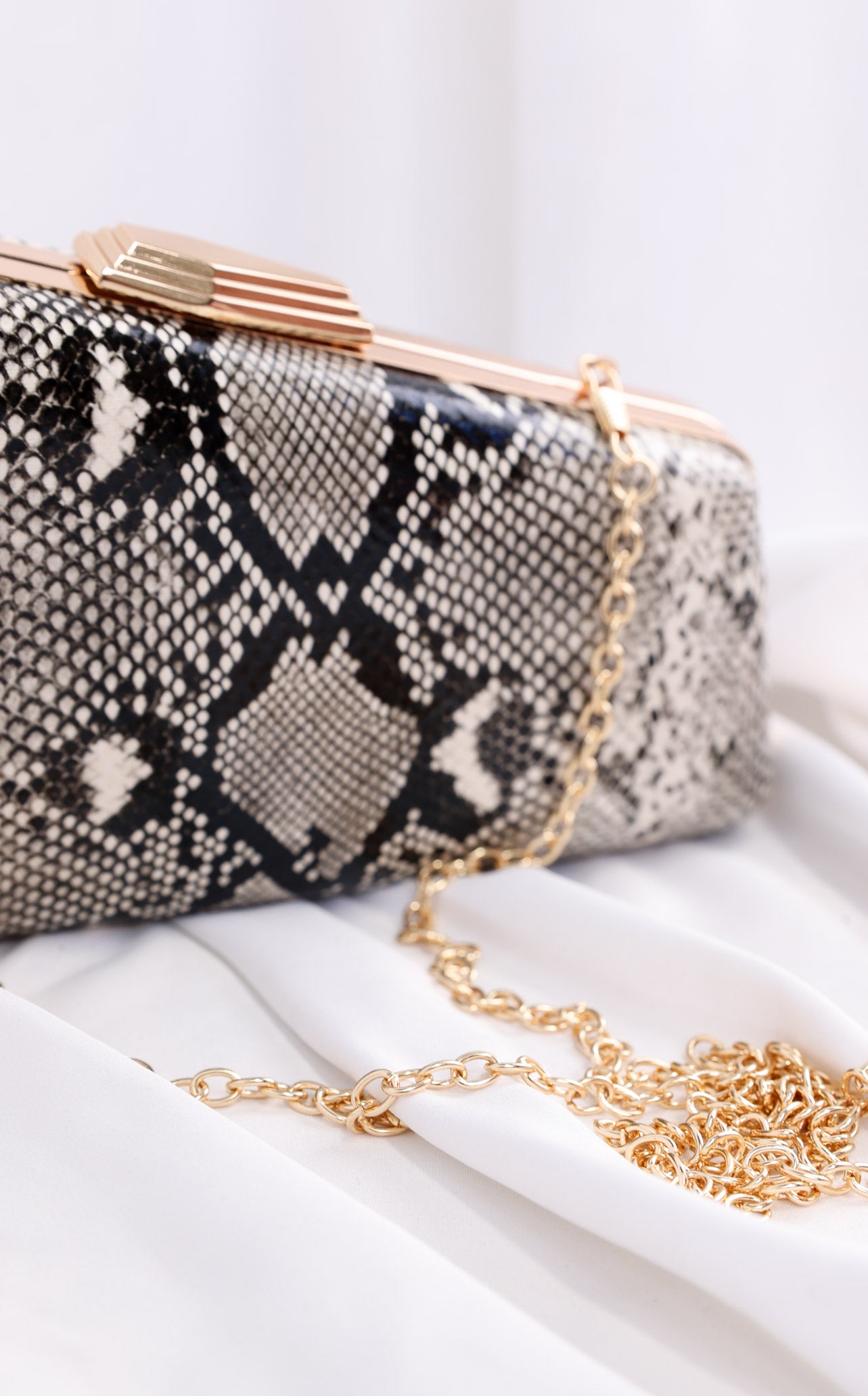 Braxton Clutch Bag - Snake Print
