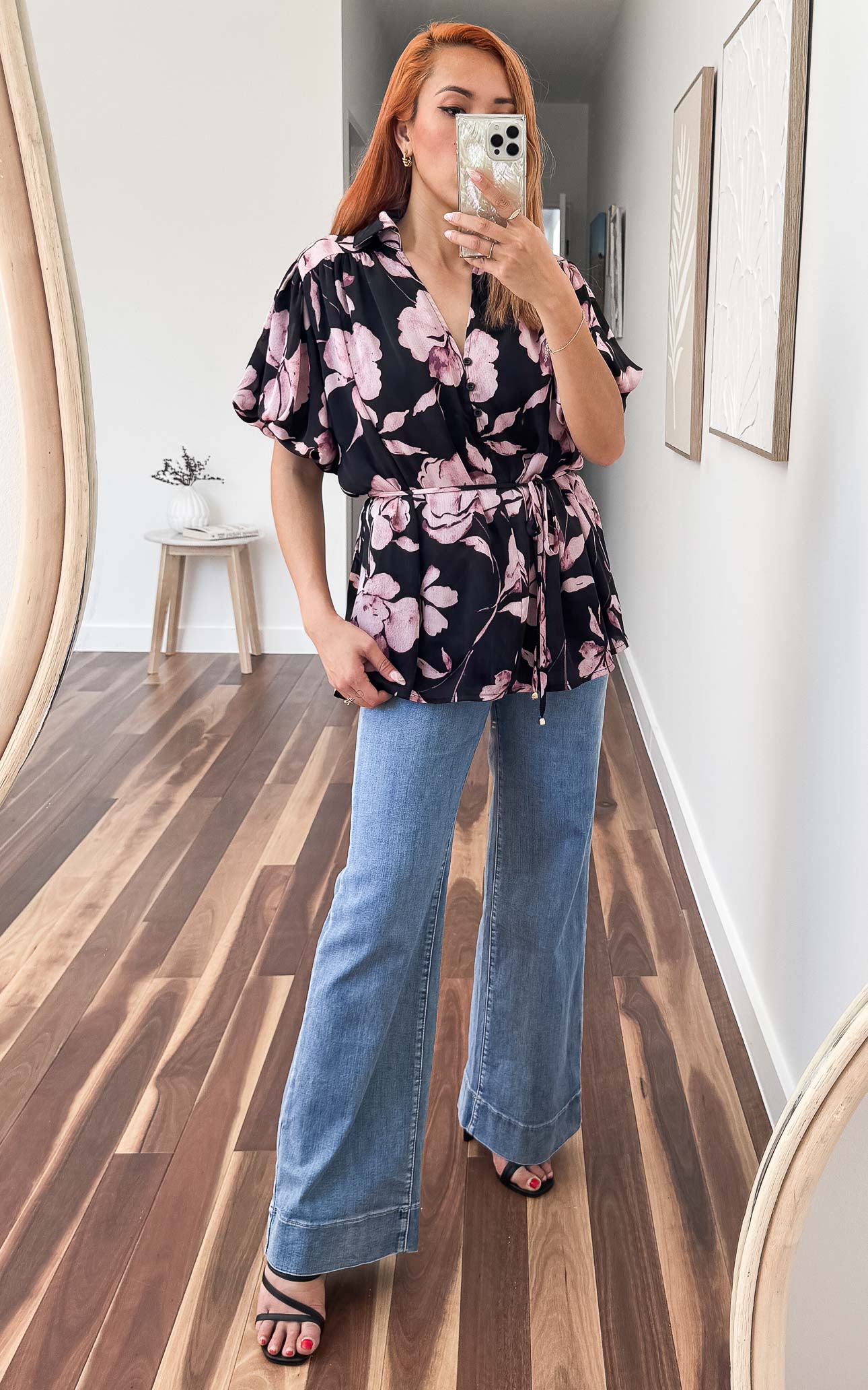 Beatrica Top - Black Purple Floral