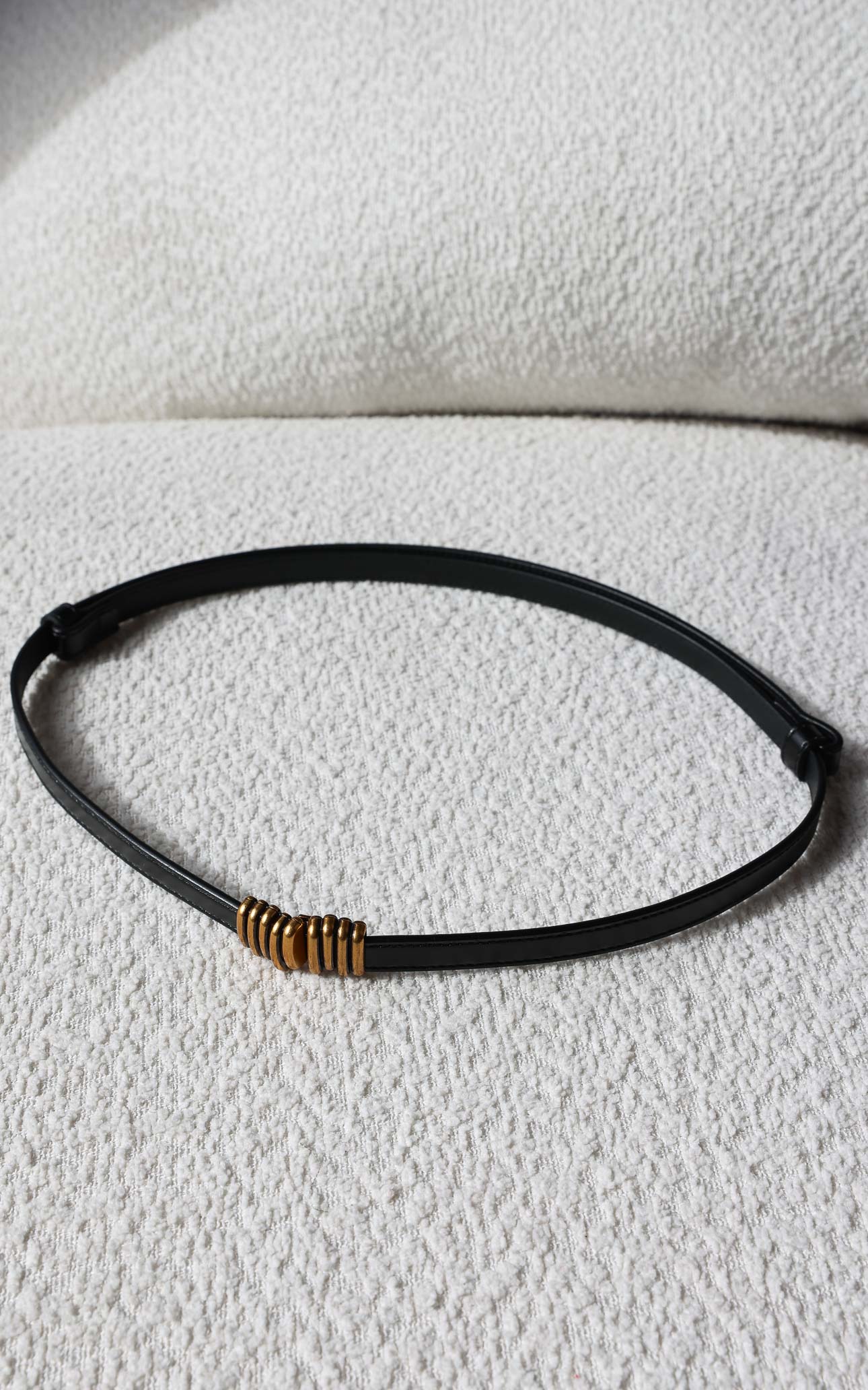 Tennyson Belt - Black Ribbed Texture