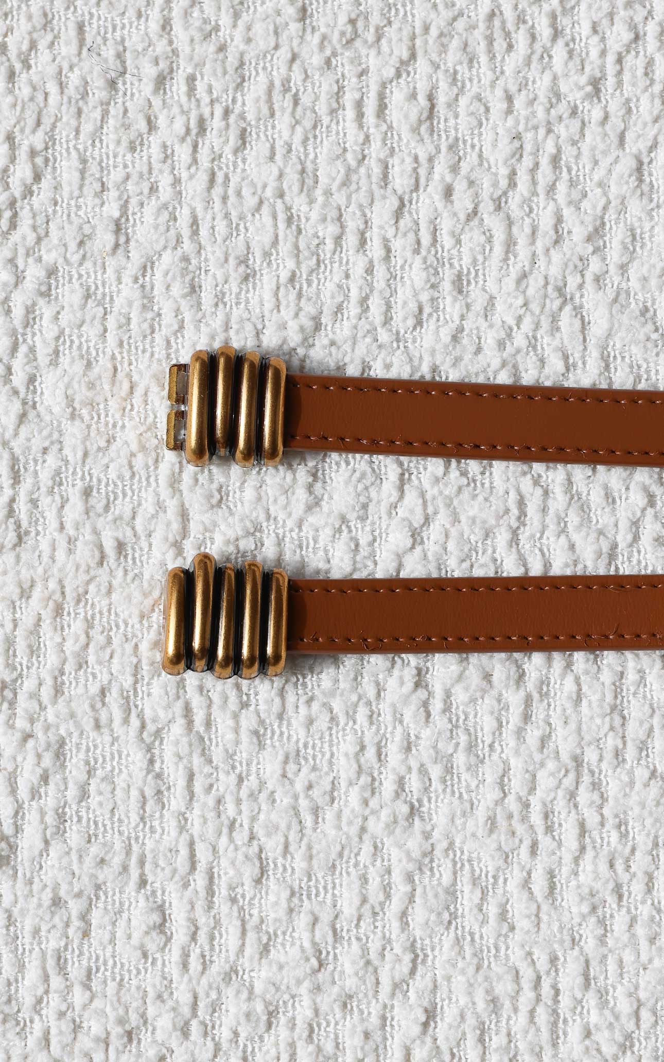 Tennyson Belt - Brown Ribbed Texture