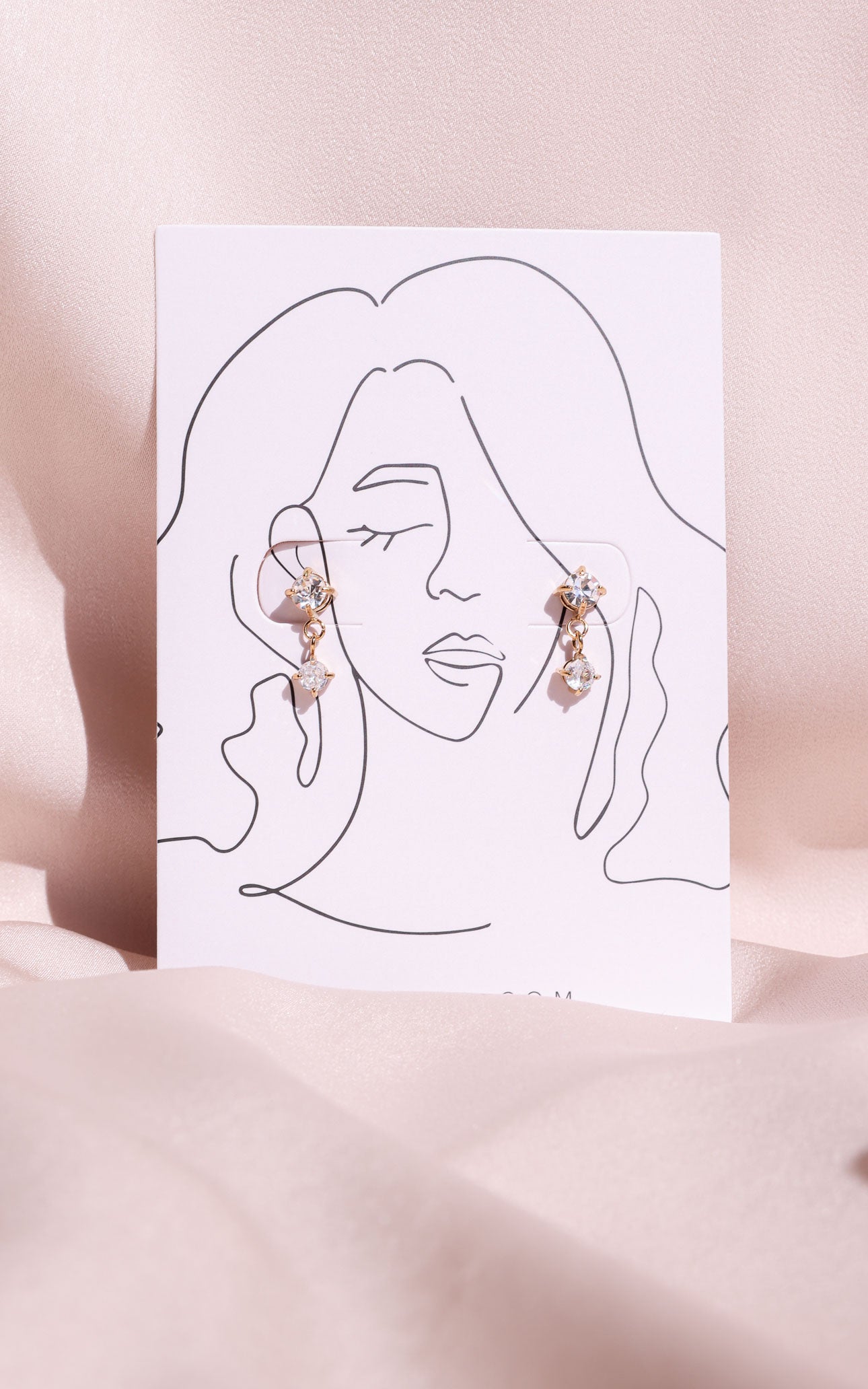 Cece Drop Stud Earrings - Gold Circle Diamante