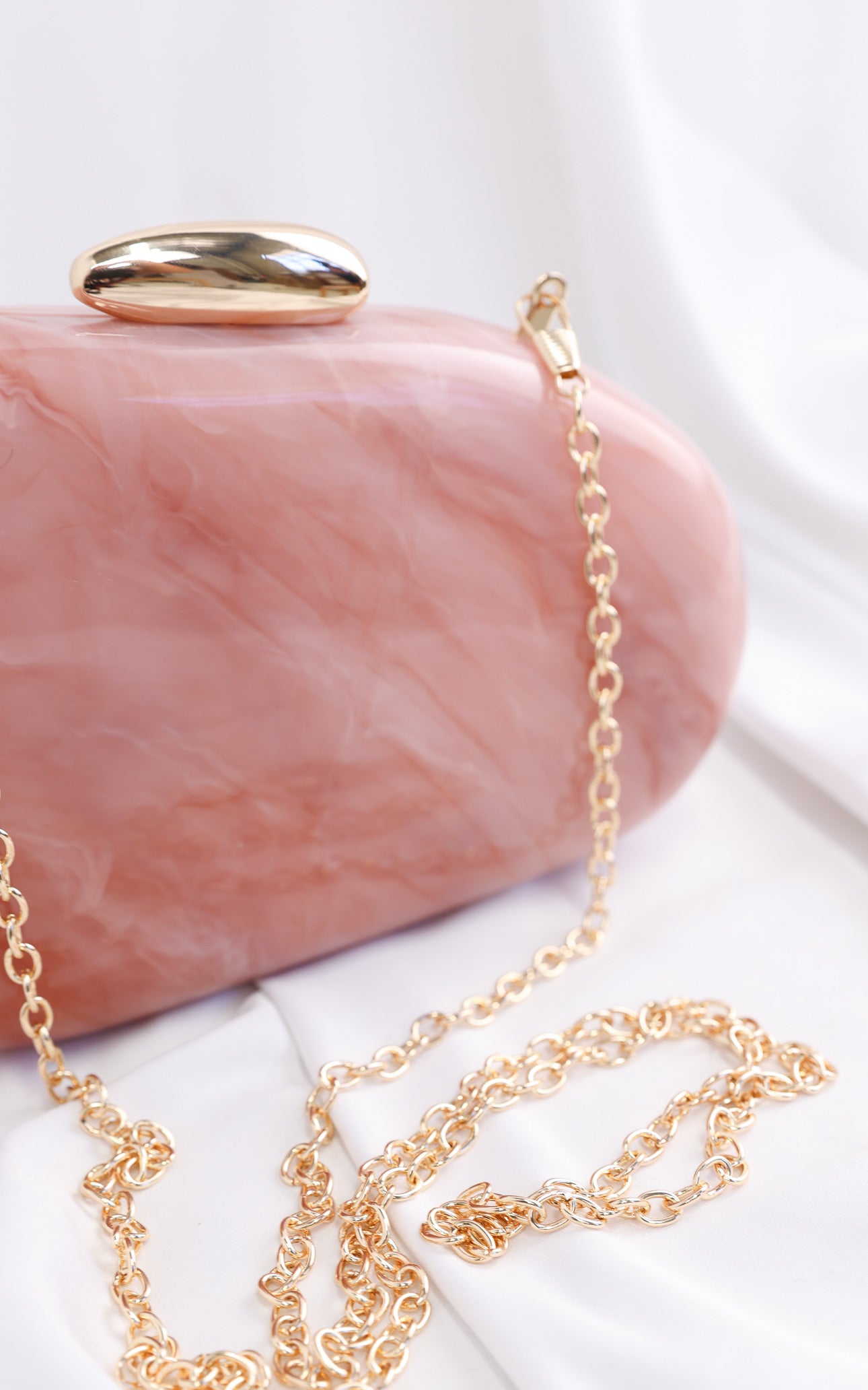 Clio Clutch Bag - Pink Marble