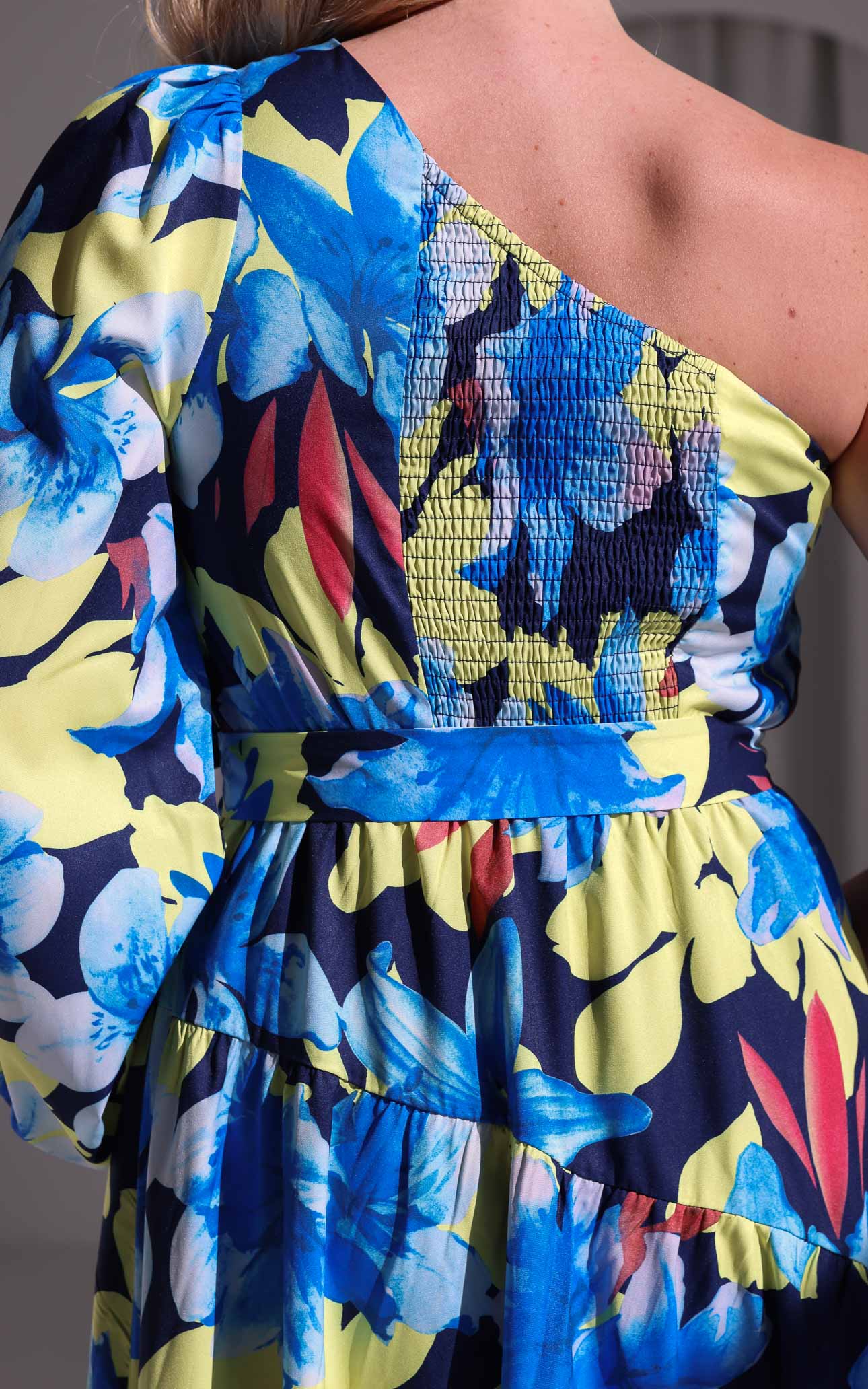 Denver Long Sleeve Maxi Dress - Blue Green Floral