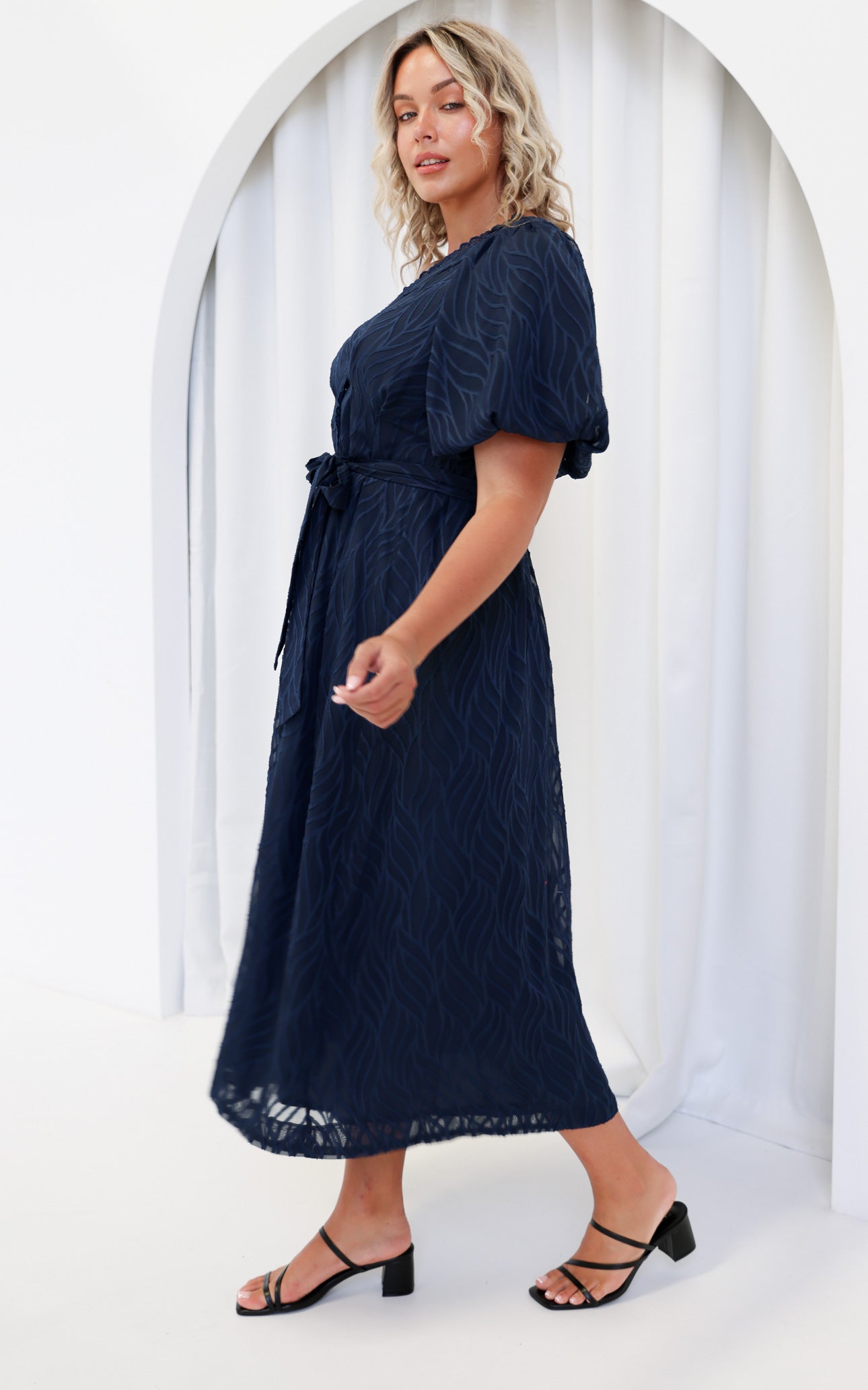 Emory Maxi Dress - Navy Texture