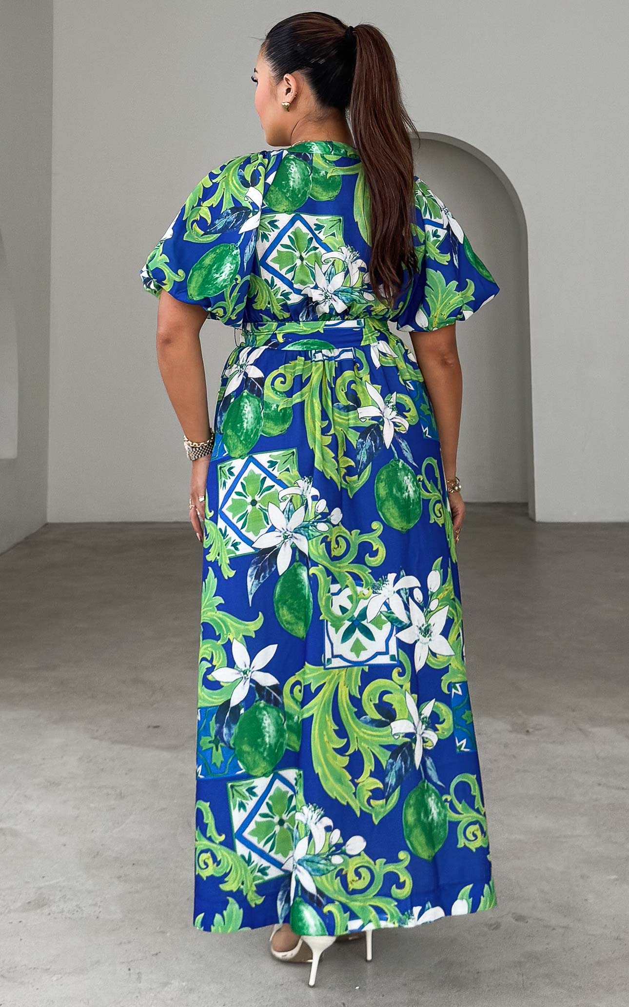 Emory Maxi Dress - Blue Green Print