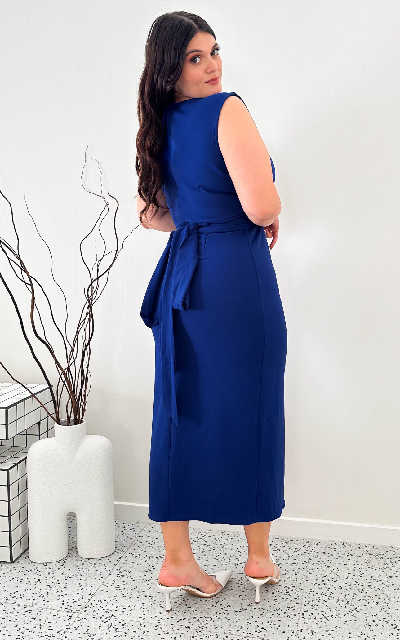 Fergus Sleeveless Midi Dress - Cobalt Blue