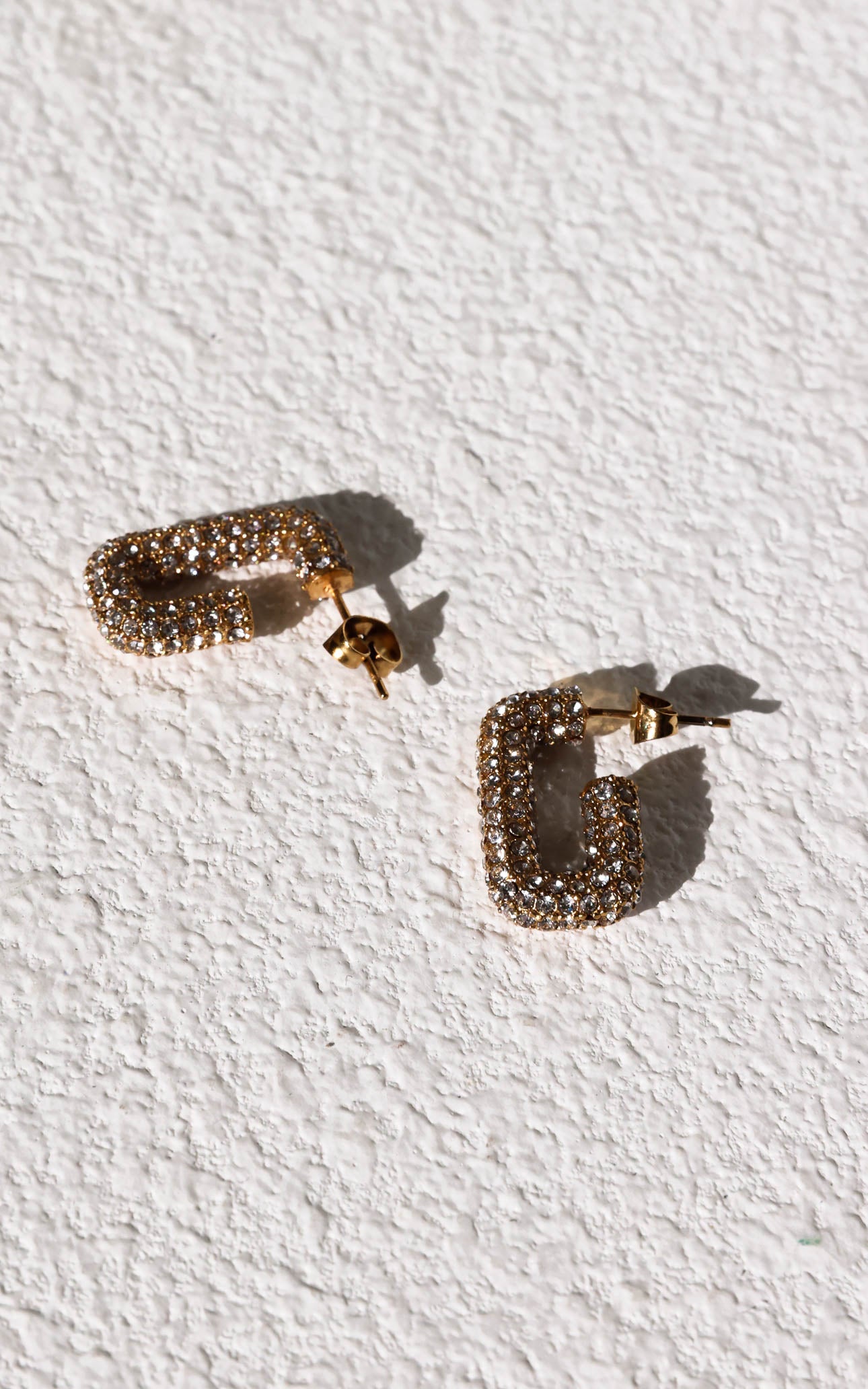 Forde Hoop Earrings - Gold G Diamante