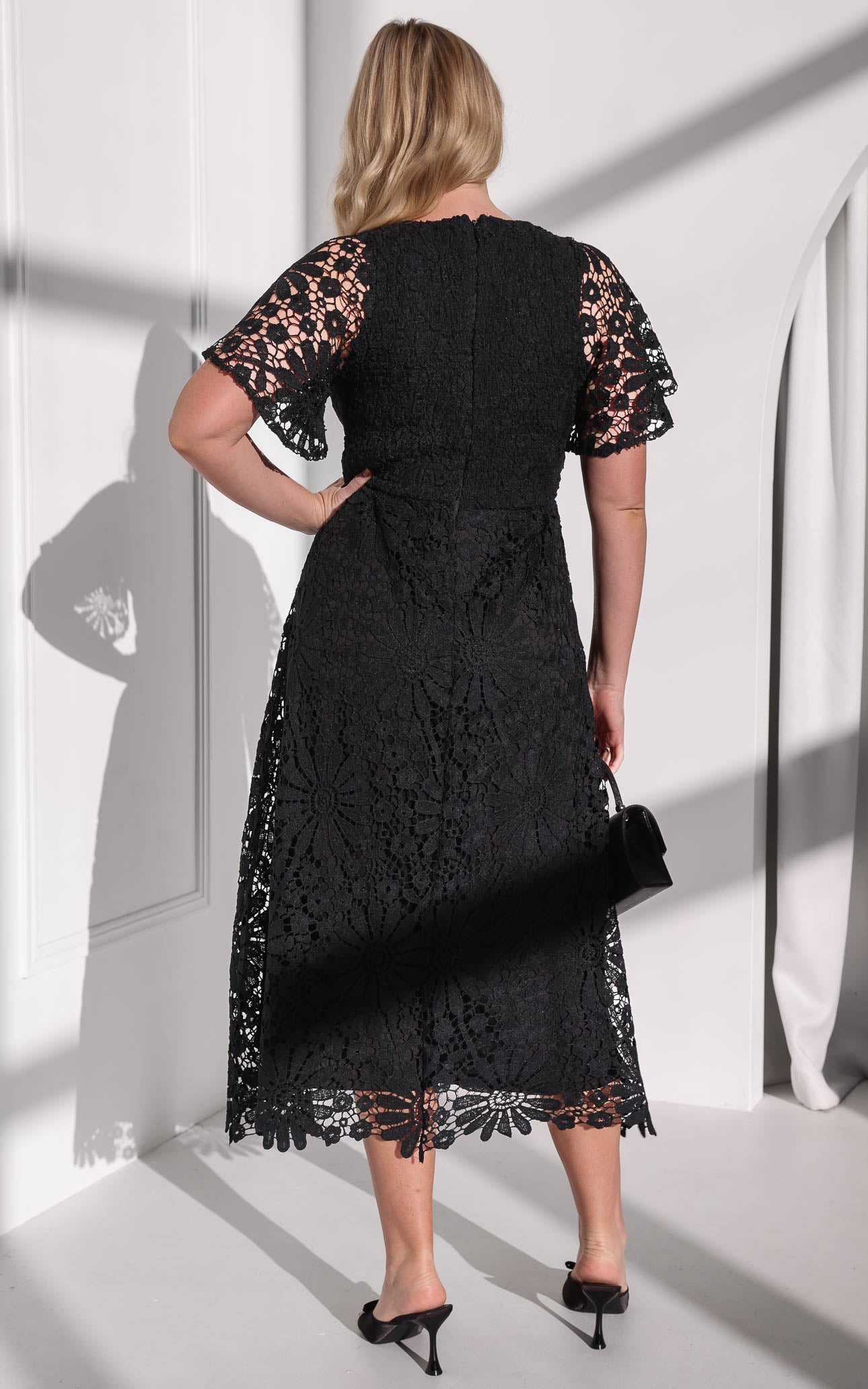 Haizlee Lace Maxi Dress - Black