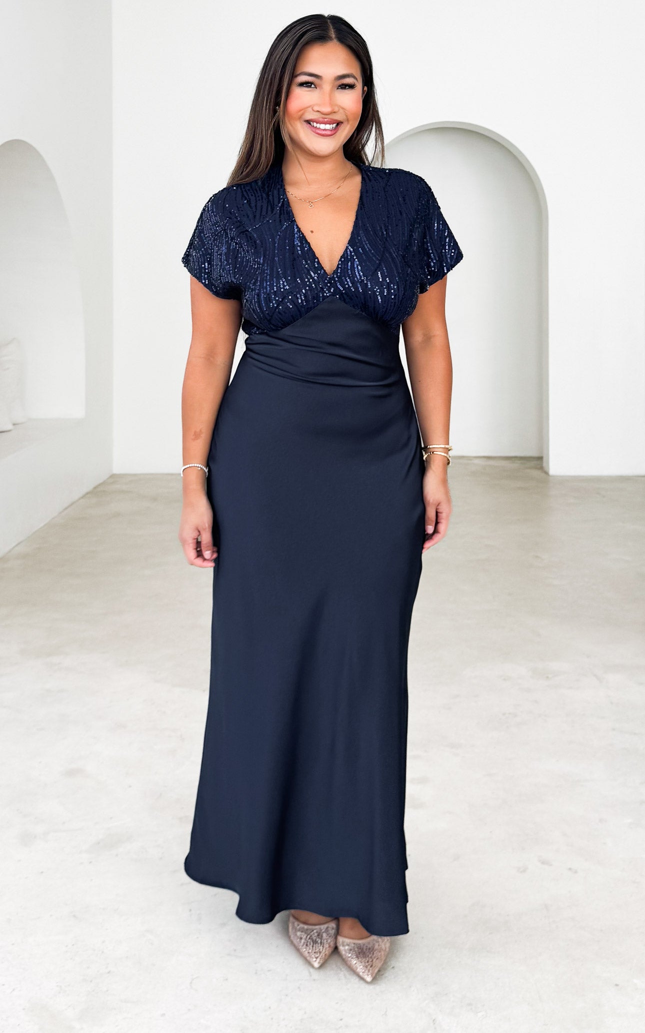 fitted lace wedding dress Jacqueline Maxi Dress