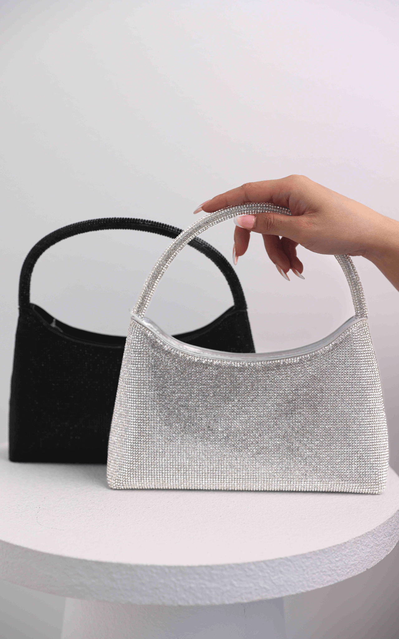 Jayda Rhinestone Bag - Silver