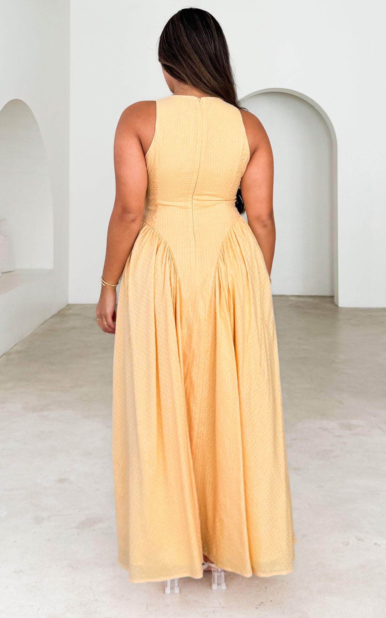 Jiana Maxi Dress - Light Mango Texture