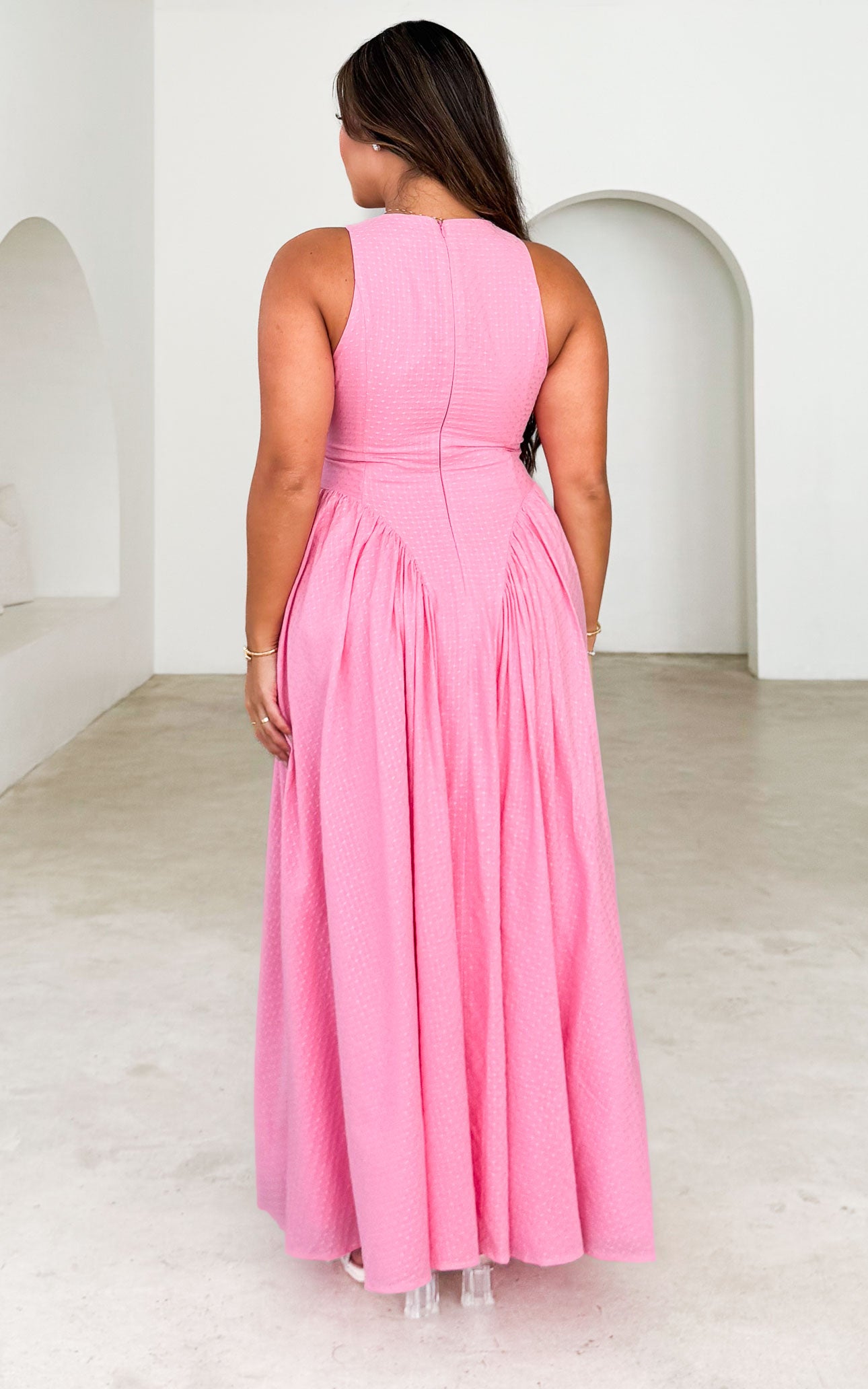Jiana Maxi Dress - Pink Texture