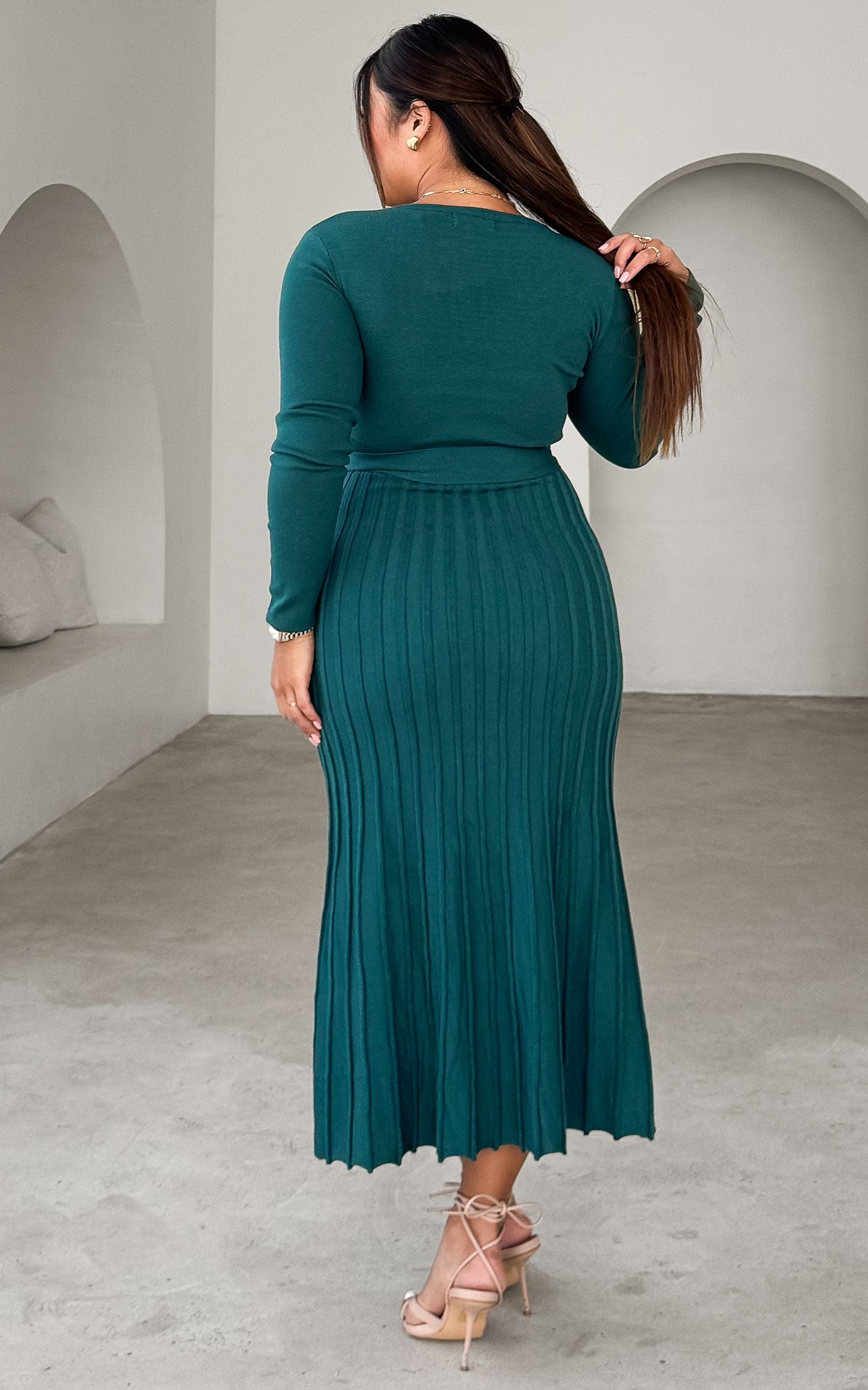Jules Knit Midi Dress - Teal