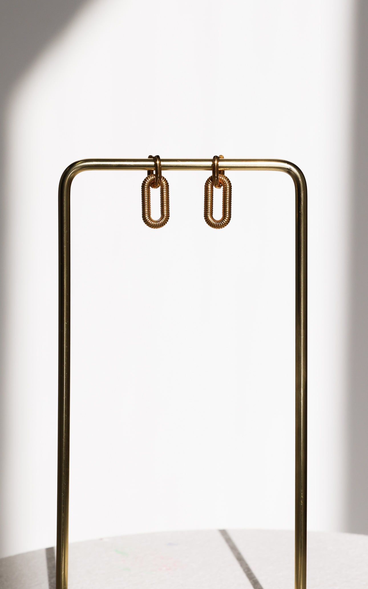 Karass Hoop Earrings - Gold Ribbed Texture