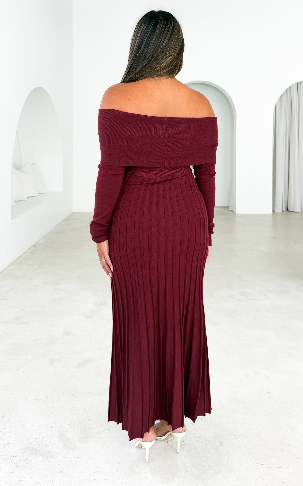 Lexie Knit Maxi Dress - Wine