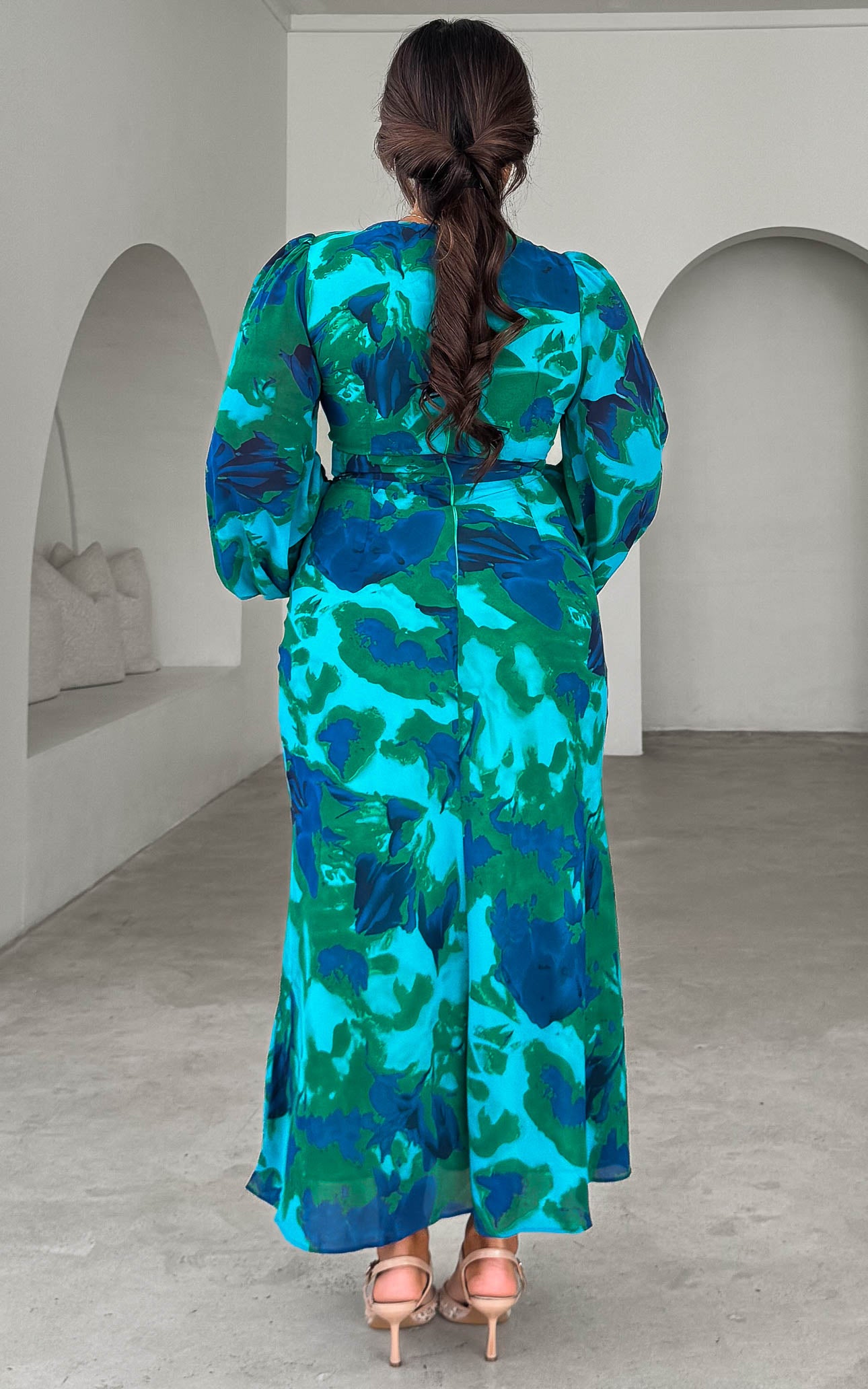 Lior Maxi Dress - Green Blue Print