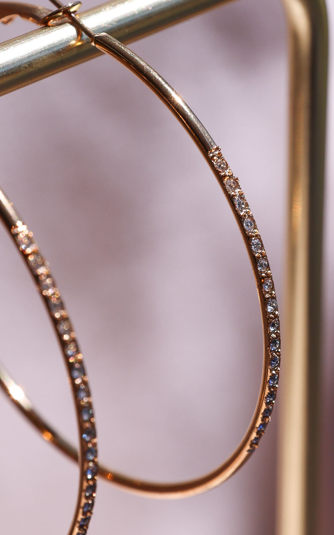 Lumina Hoop Earrings - Big Gold Diamante