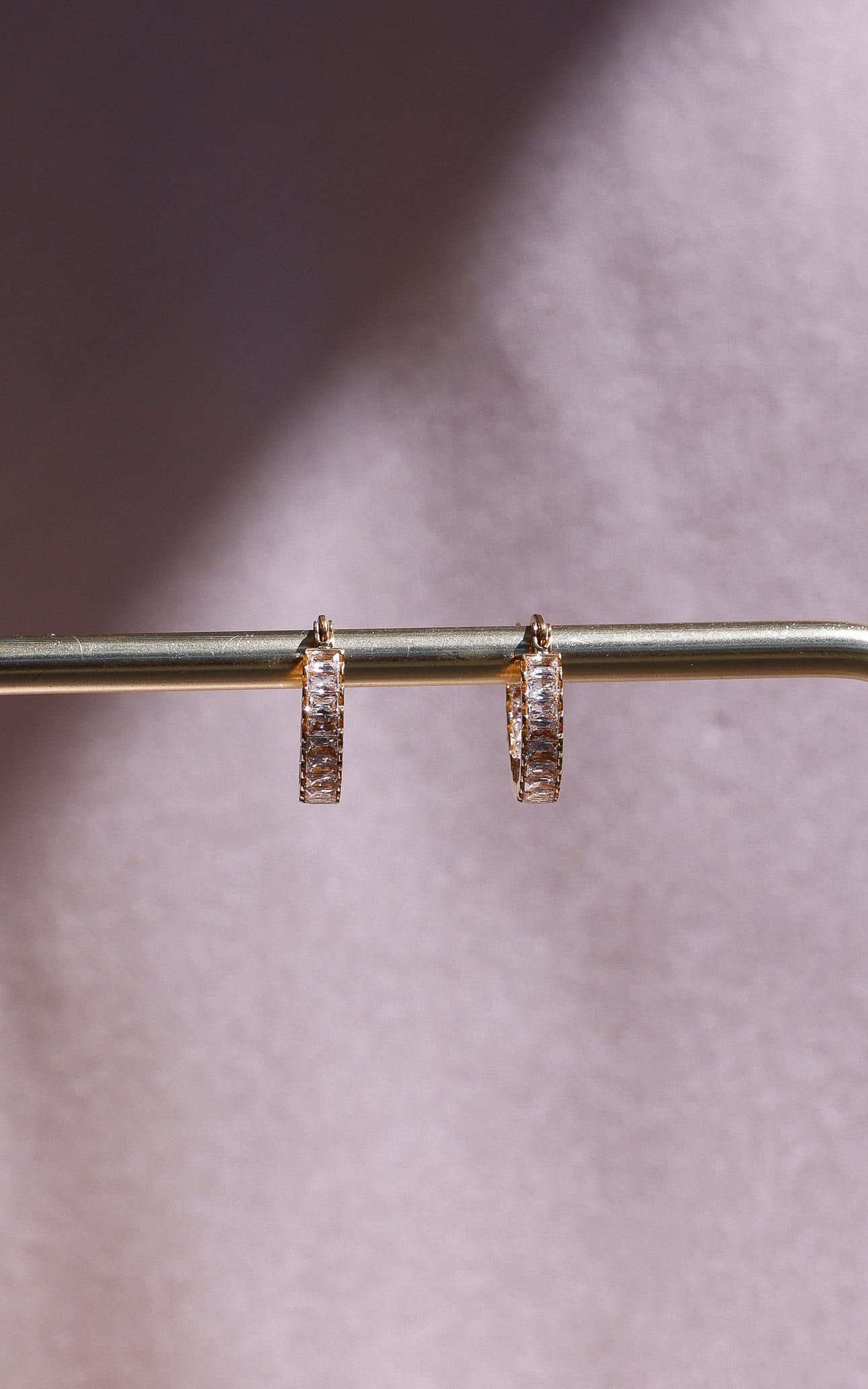 Lumi Hoop Earrings - Gold In Out Diamante