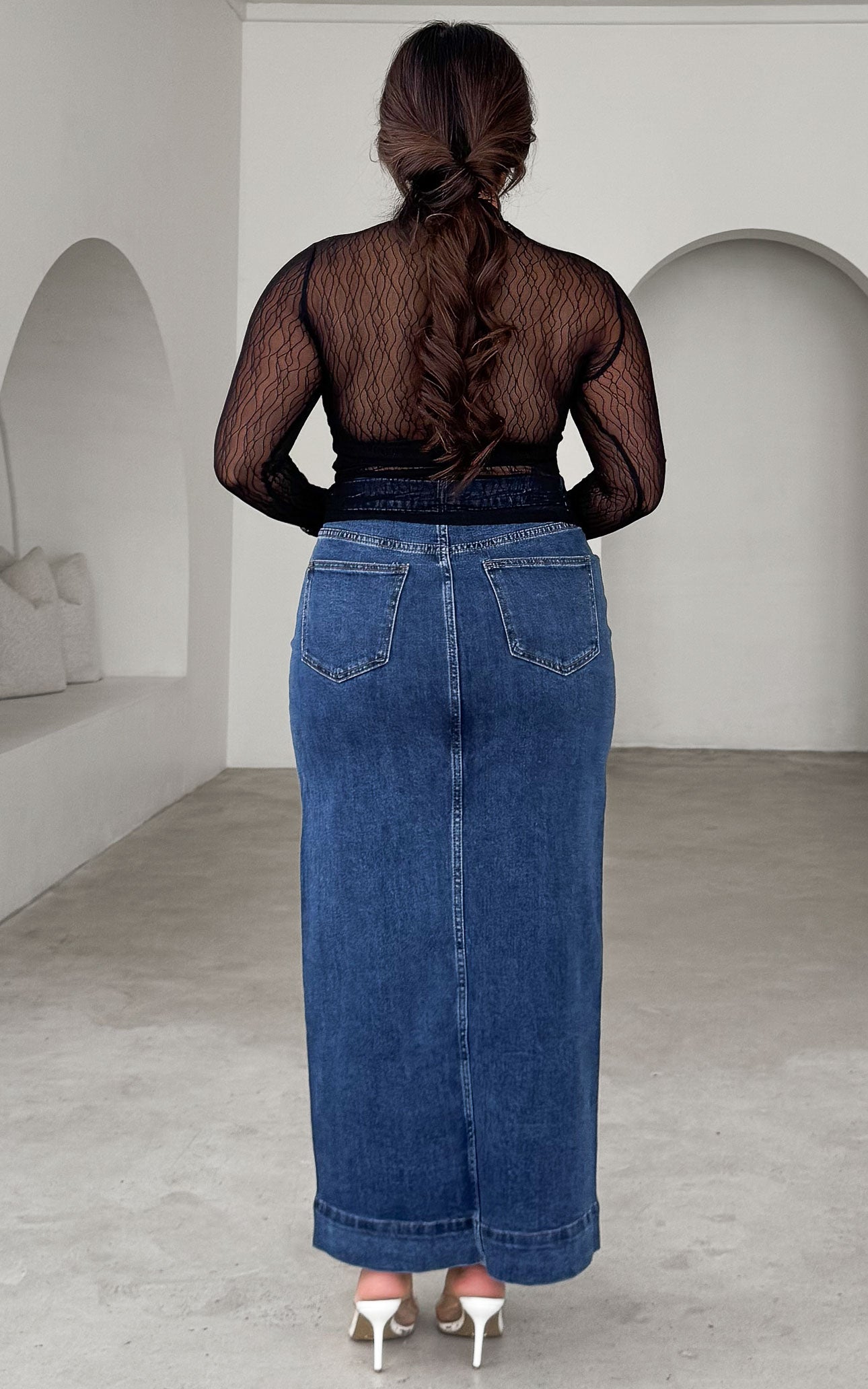 Malish Denim Maxi Skirt - Dark Blue