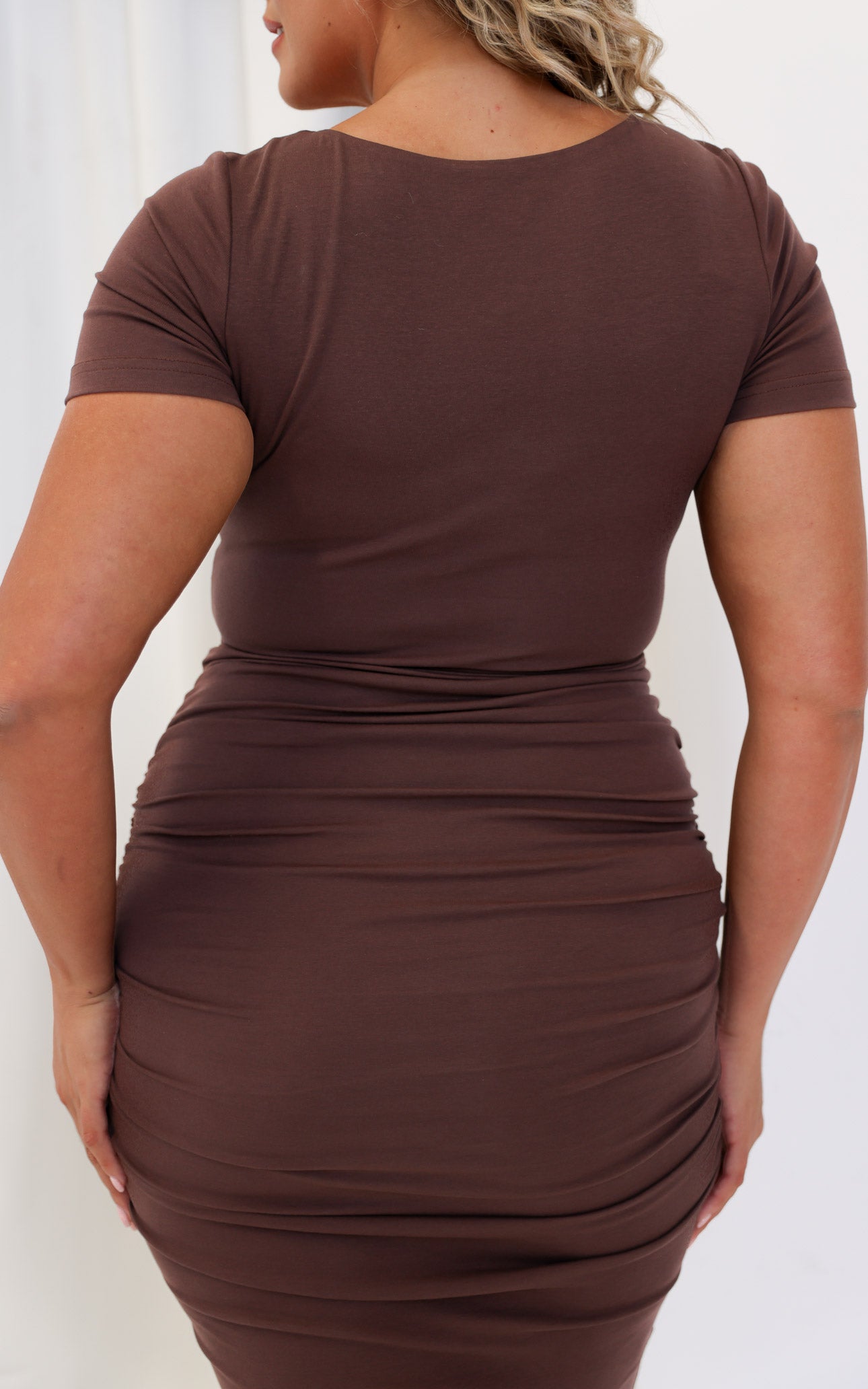 Mercedes Midi Dress - Chocolate Brown