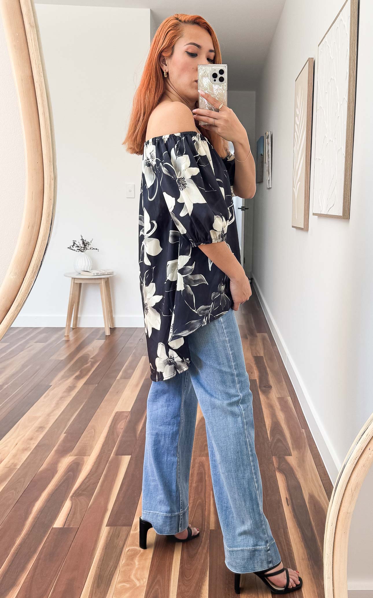 Myrtle Top - Charcoal Navy Floral