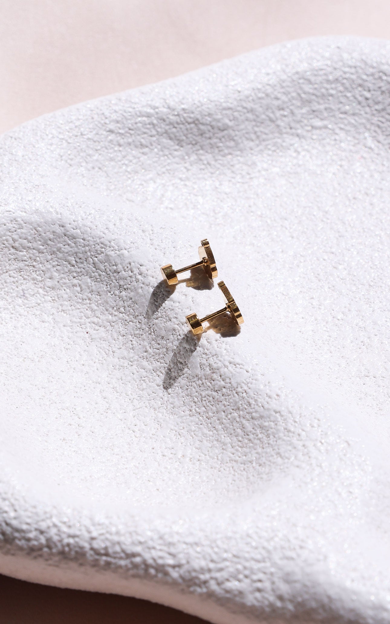 Noel Dainty Stud Earrings - Gold Santa Face