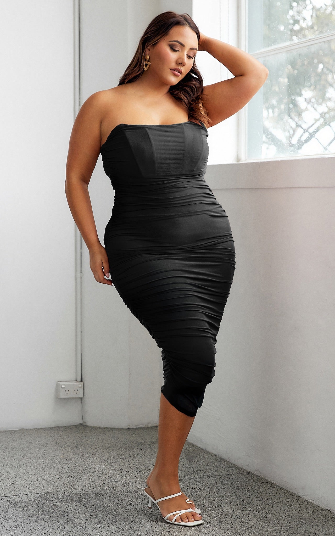 padma black dress Cinq Sept Women's Padma Plunge Neck Dress - Black