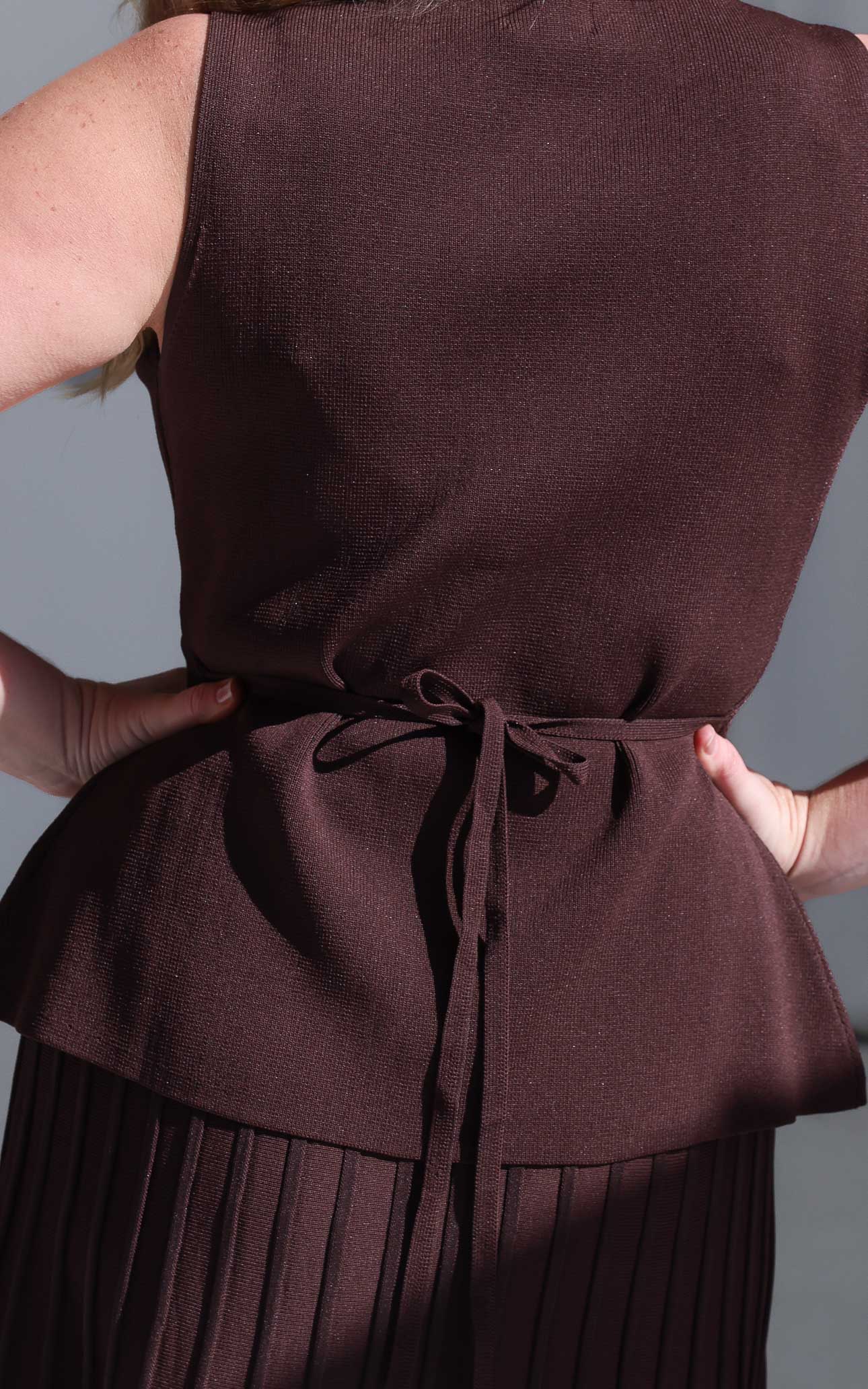 Reuben Knit Vest Top - Chocolate Brown