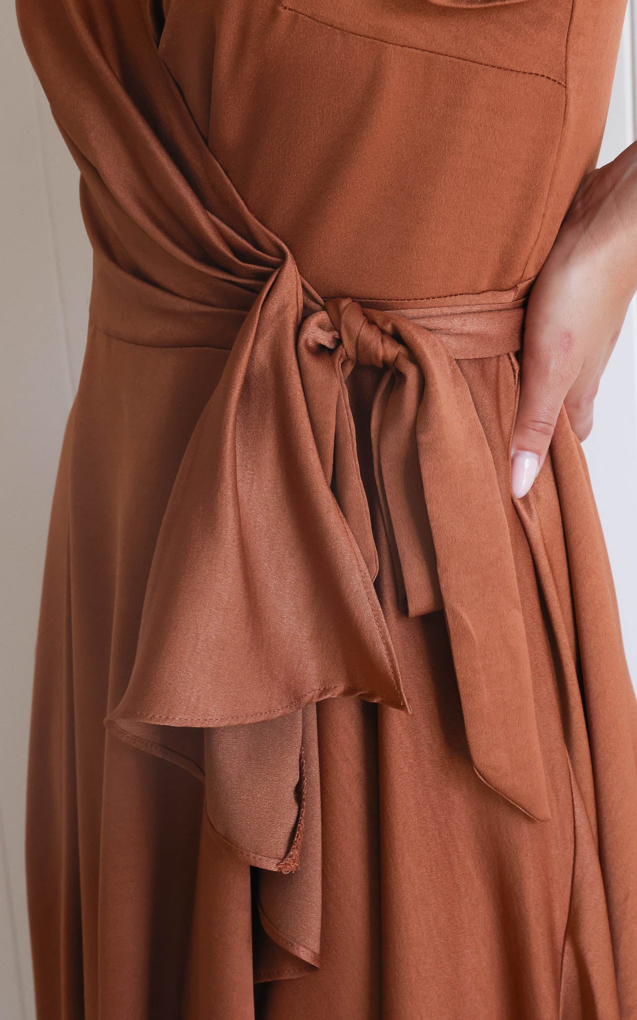 Rossetti Short Sleeve Wrap Maxi Dress - Rust Copper