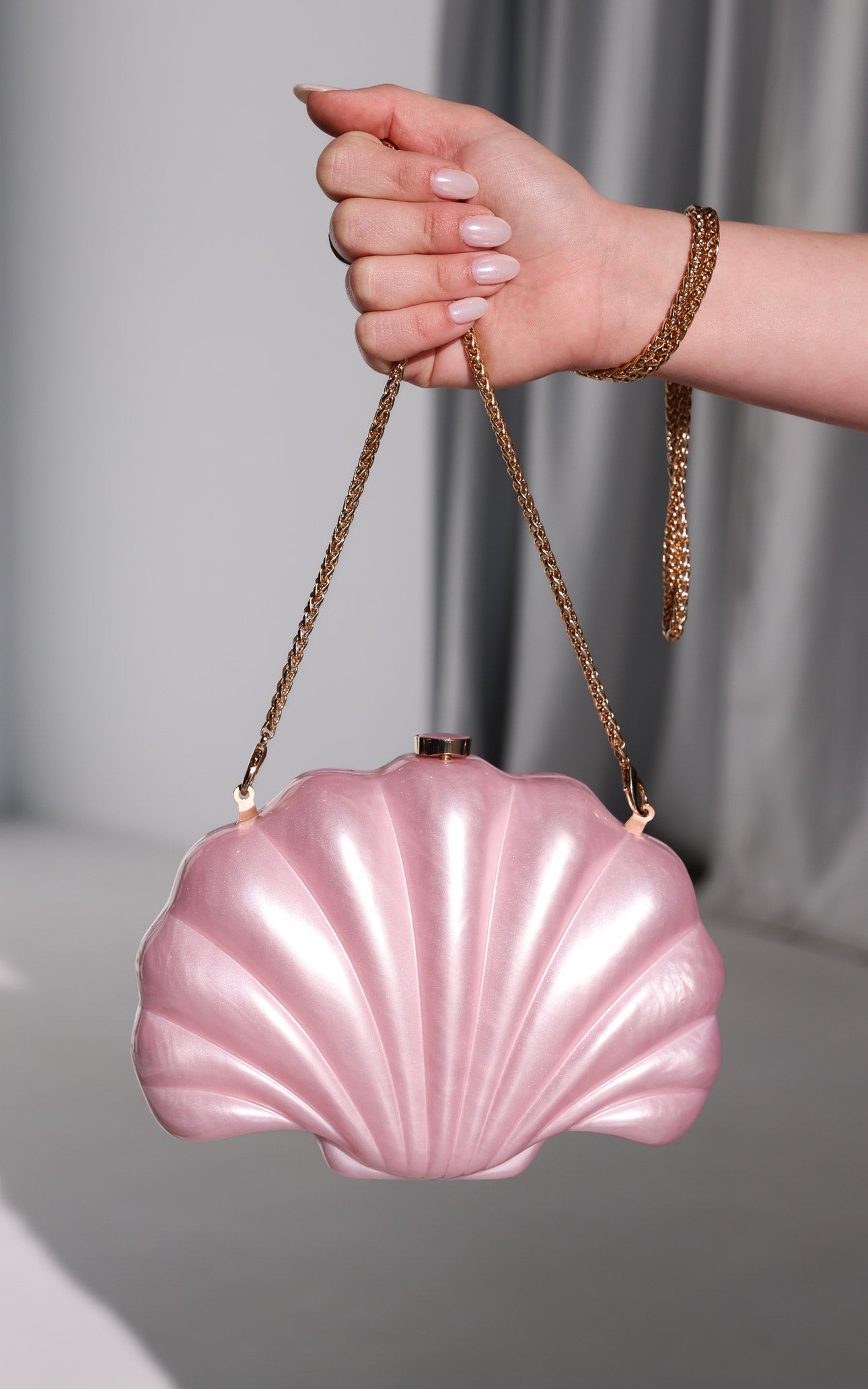 Serenade Shell Clutch Bag - Pink Pearl