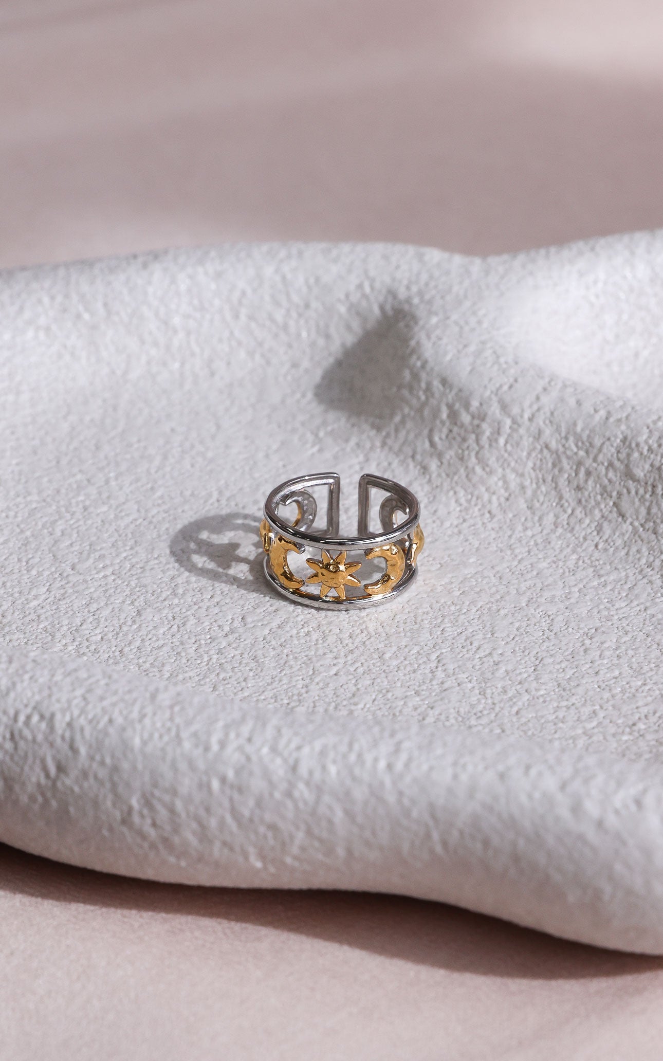 Soluna Ring - Silver Gold Celestial