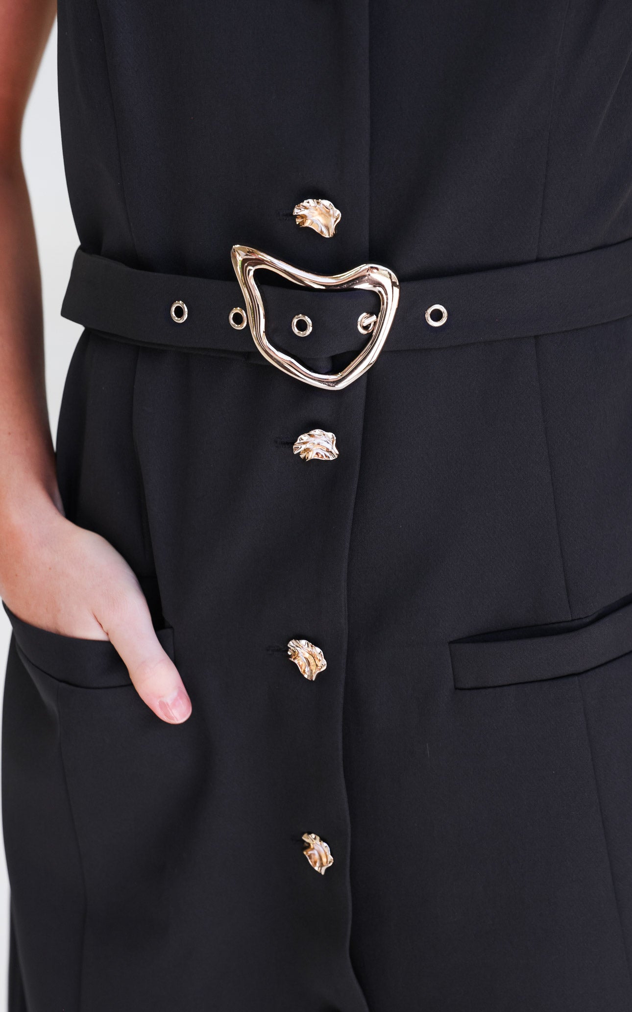 Seddiq Vest Midi Dress - Black