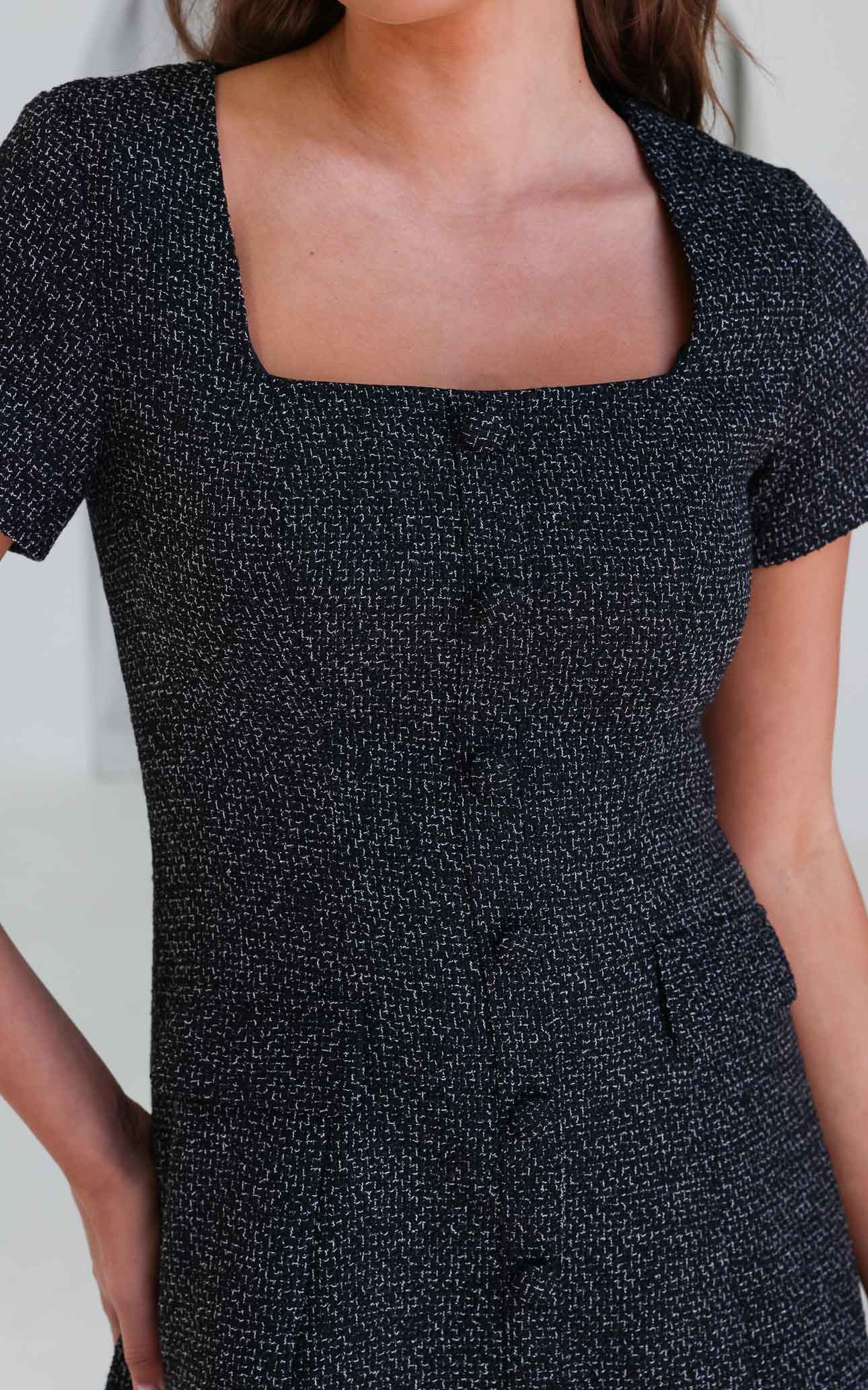 Sinclair Mini Dress - Black White Marle