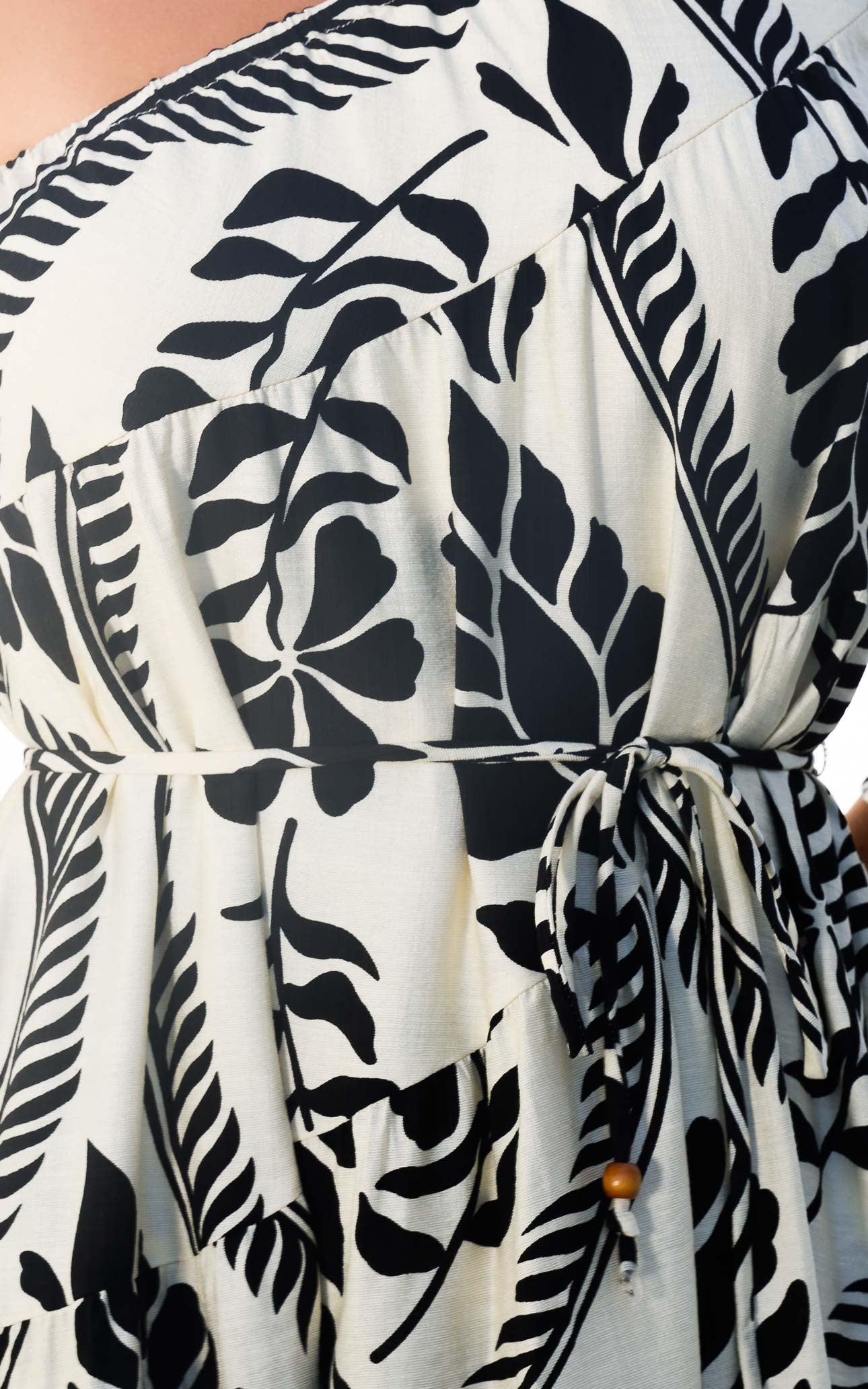 Talitha Maxi Dress - Cream Black Print