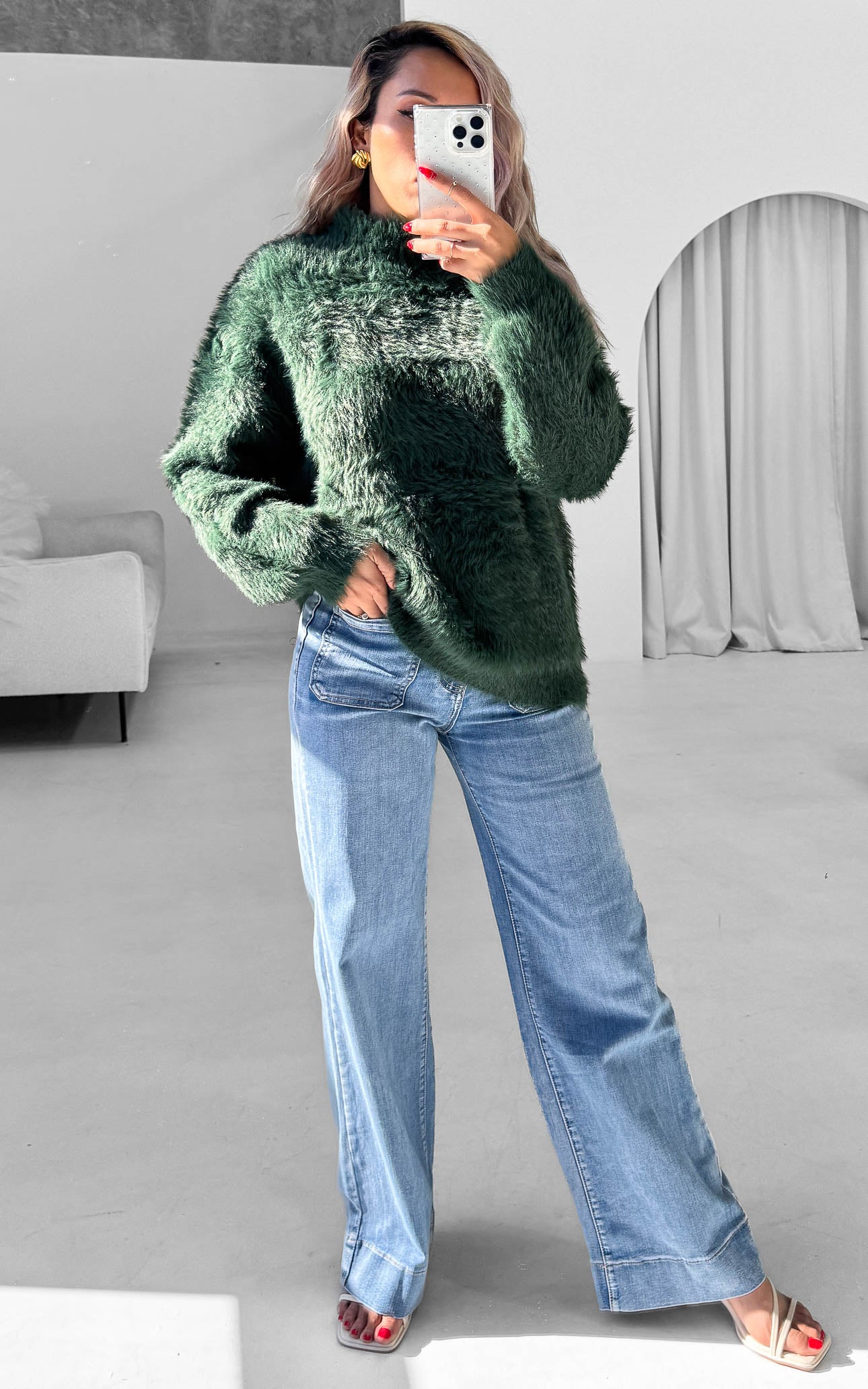Teddy Knit Jumper - Emerald