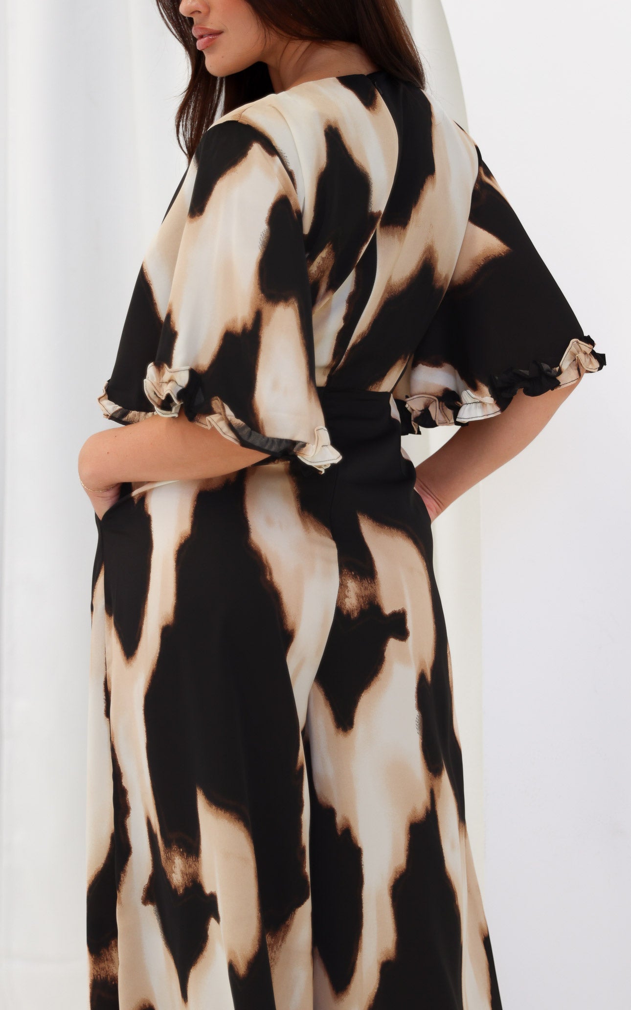 Tessa Wide Leg Jumpsuit - Big Leopard Print