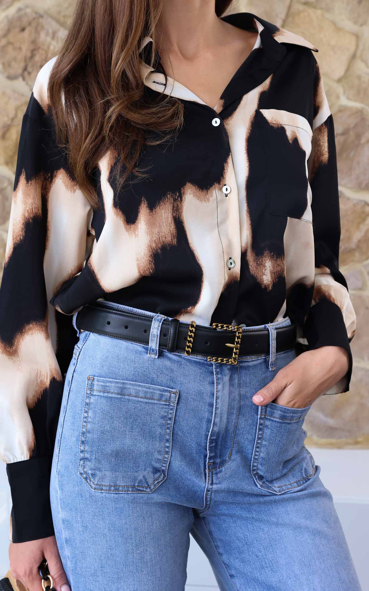 Venty Belt - Black Chain Square