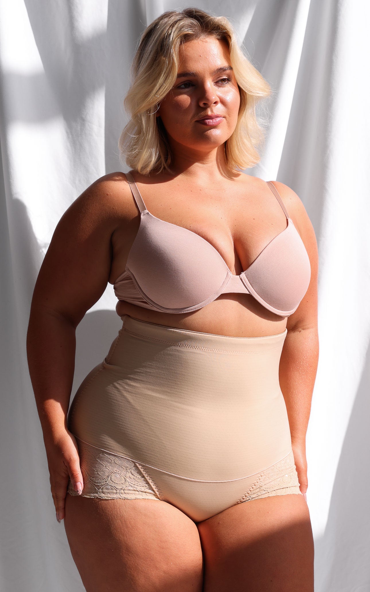 VENUS HIGH WAISTED LACE SHAPEWEAR BRIEFS - NUDE By Amica VENUS HIGH WAISTED LACE SHAPEWEAR BRIEFS - NUDE By Amica