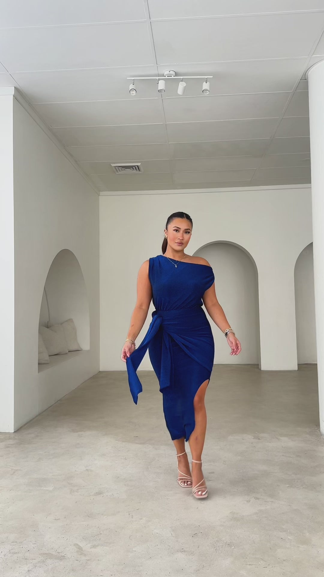Clora Ls Midi Wrap Dress Kentucky Blue Aop main image 1