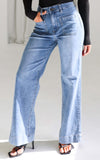 Zackery Wide Leg Jeans - Blue Wash