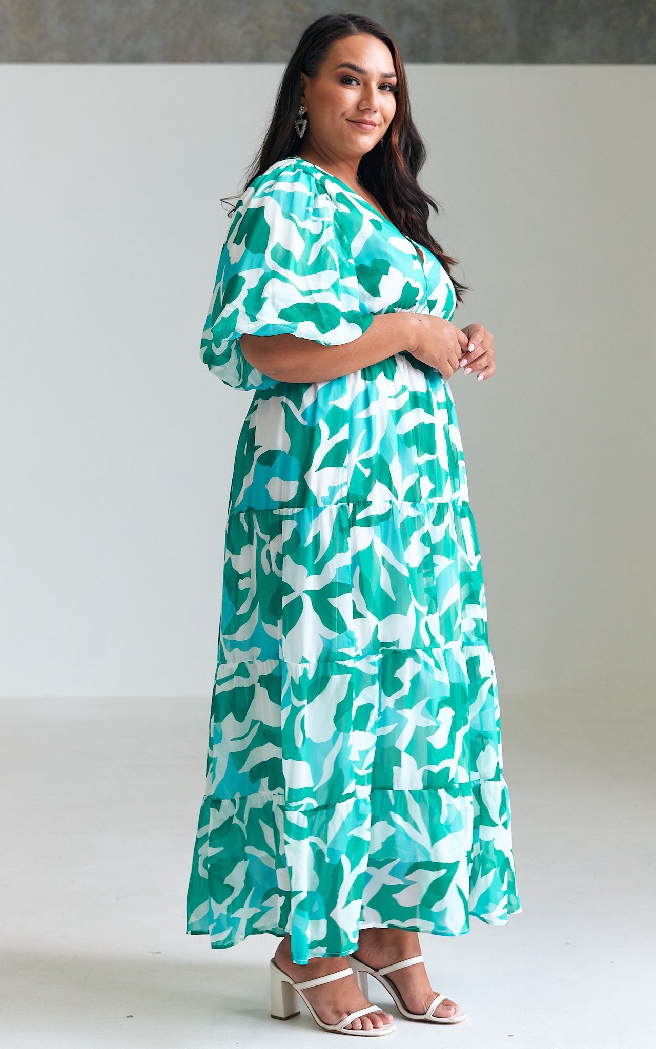 Acacia Maxi Dress - Green Blue Print