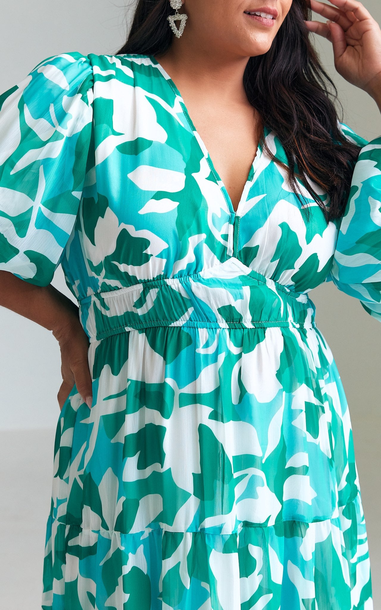 Acacia Maxi Dress - Green Blue Print