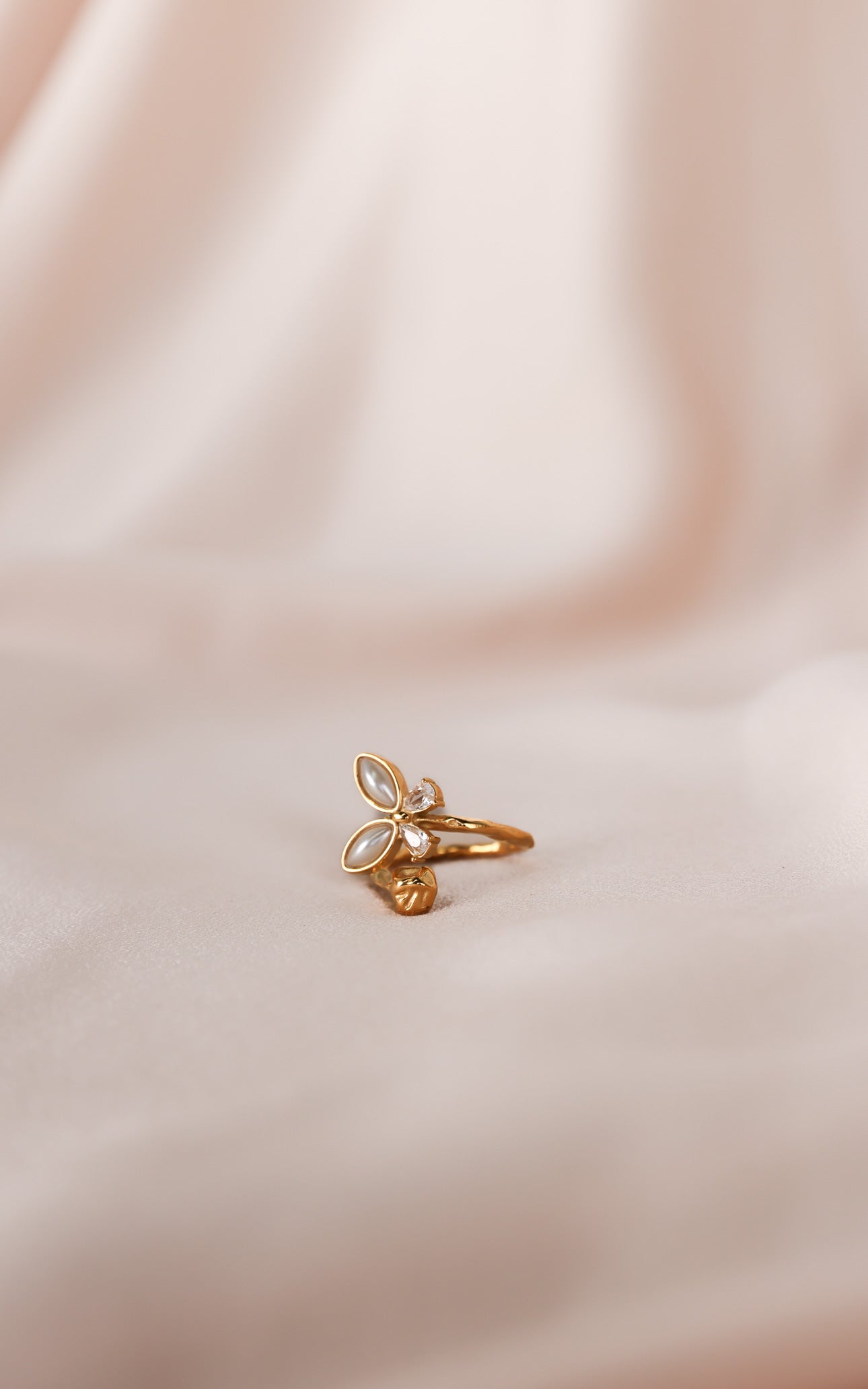Adonis Ring - Gold Pearl Butterfly