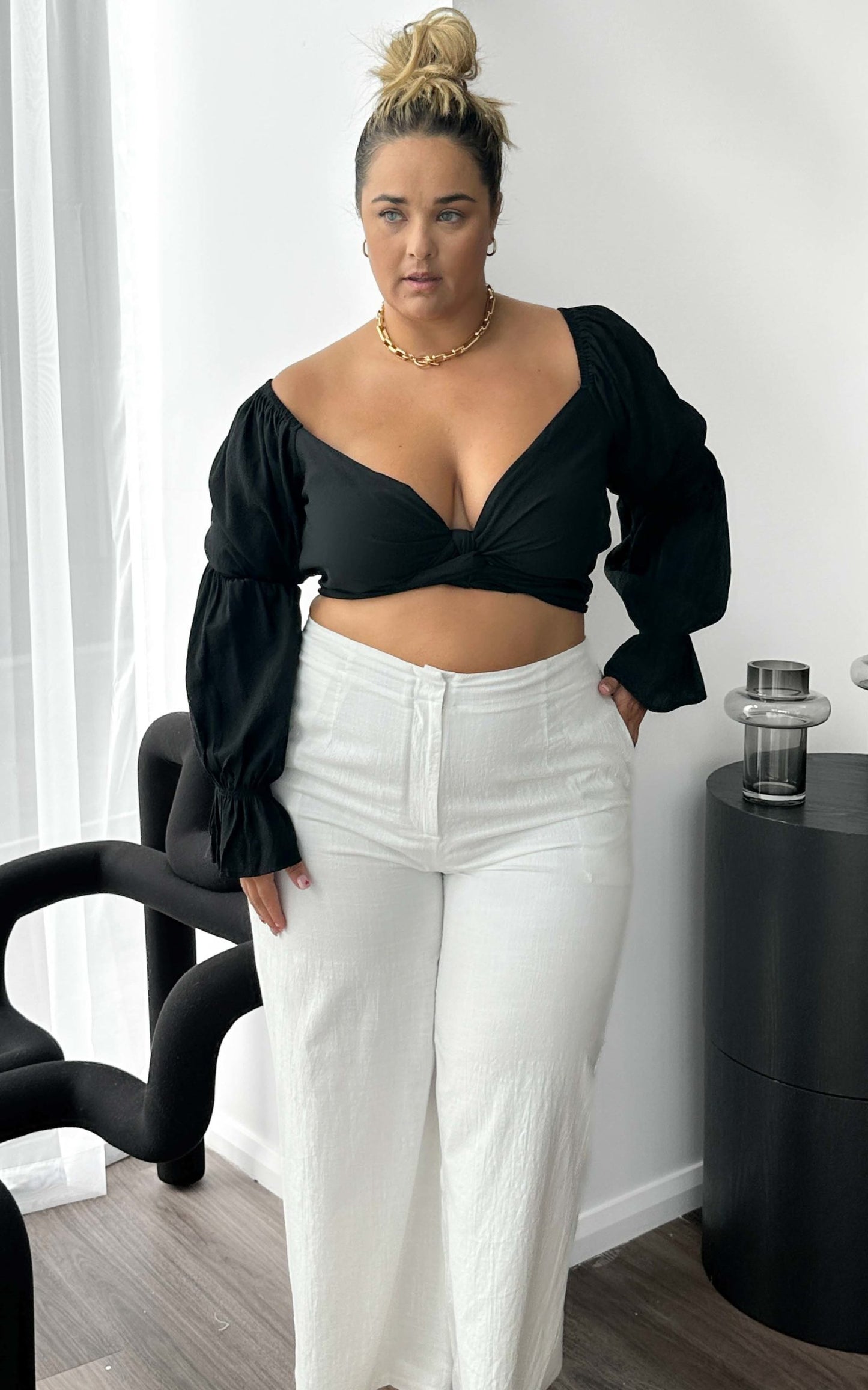 Daya Wide Leg Pants - White