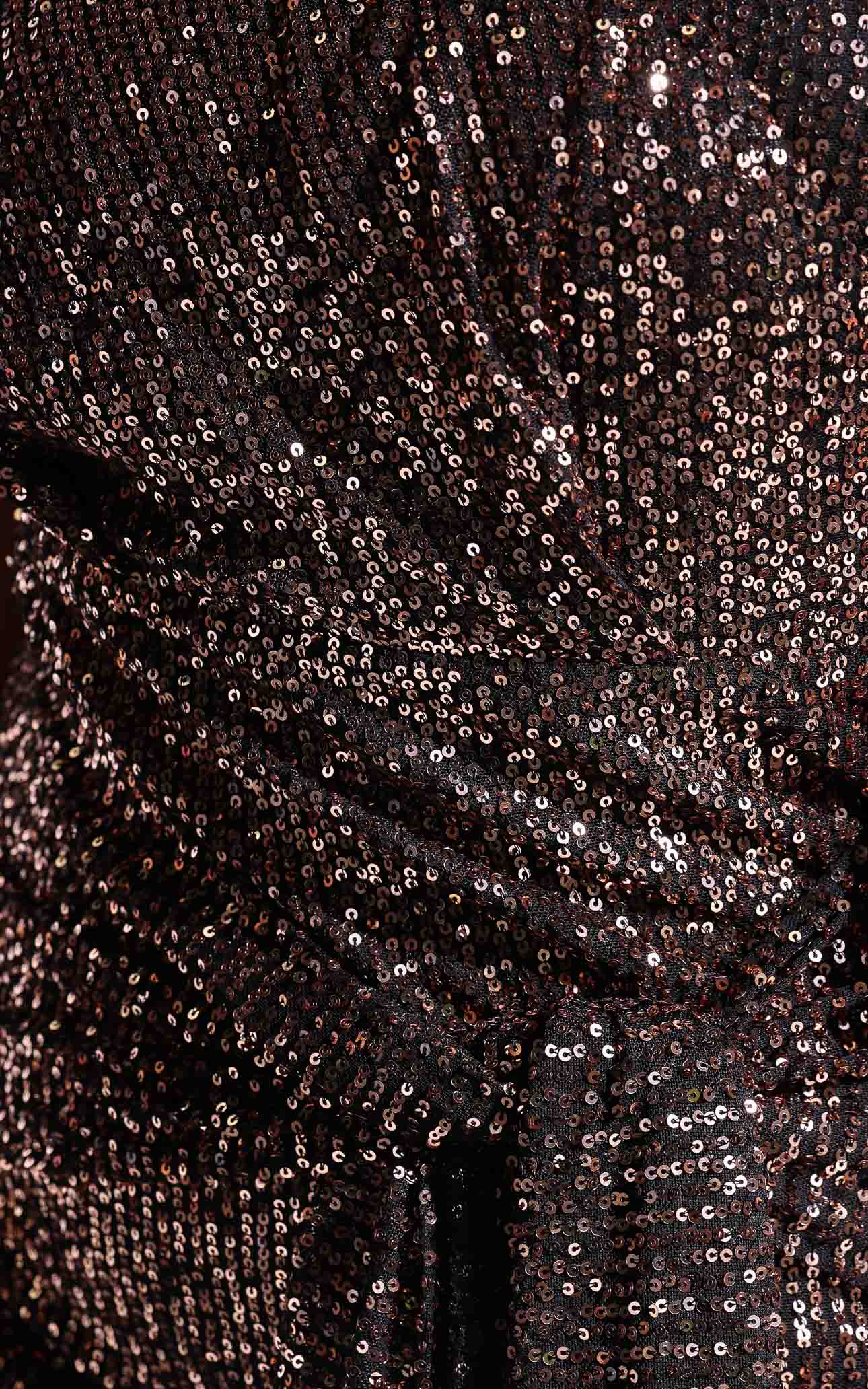 Alejandro Sequin Midi Dress - Bronze Black