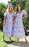 Allena Maxi Dress - Blue Purple Floral