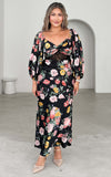 Alessia Maxi Dress - Black Floral