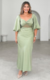 Alessia Maxi Dress - Olive Sage