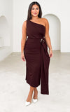 Alexa Midi Dress - Dark Wine
