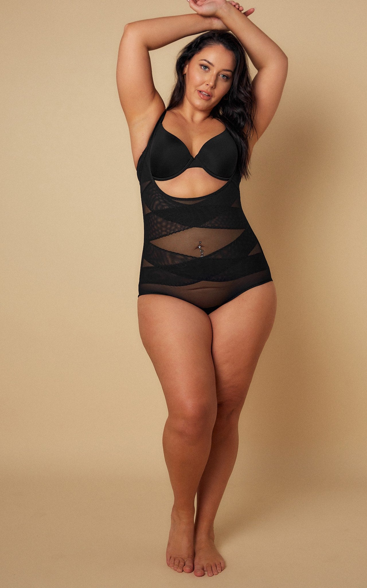 Alexis High Control Open Bust Shapewear Bodysuit - Black